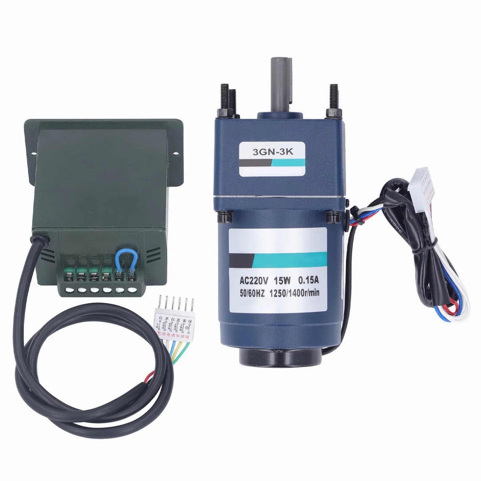 ViaGasaFamido 15W AC 220V Elektryczny Jednofazowy Regulator Silnika Zestaw Silnika z przekładnią redukcyjną i Odwracalnym Sterownikiem do Szlifierek Kosiarki Maszyny do Cięcia