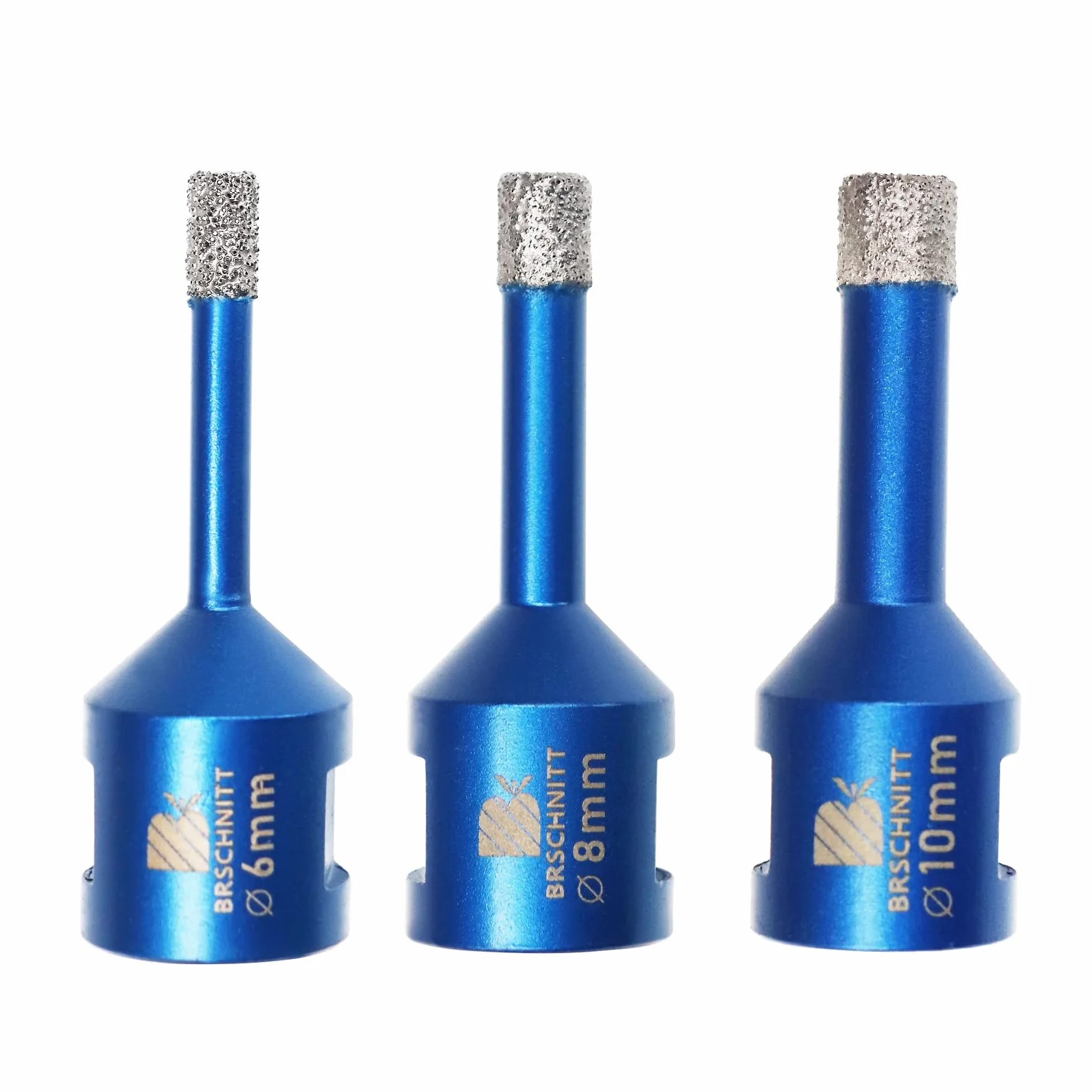 Wiertło diamentowe 6mm 8mm 10mm, BRSCHNITT M14 lutowane próżniowo diamentowe wiertło rdzeniowe Otwornica do płytek kamionkowych gres ceramiczny marmurowy granitowy wiercenie (3 sztuki/zestaw)