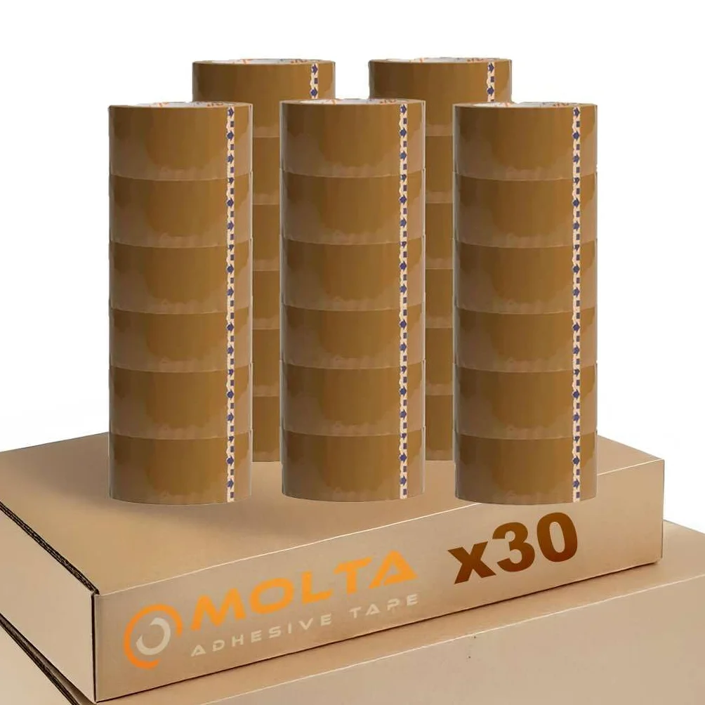 MOLTA SOLVENTA przezroczysta taśma do pakowania 48 mm x 120 m | taśma kartonowa | taśma do pakowania paczek i kartonów – 30 rolek | drapak syntetyczny