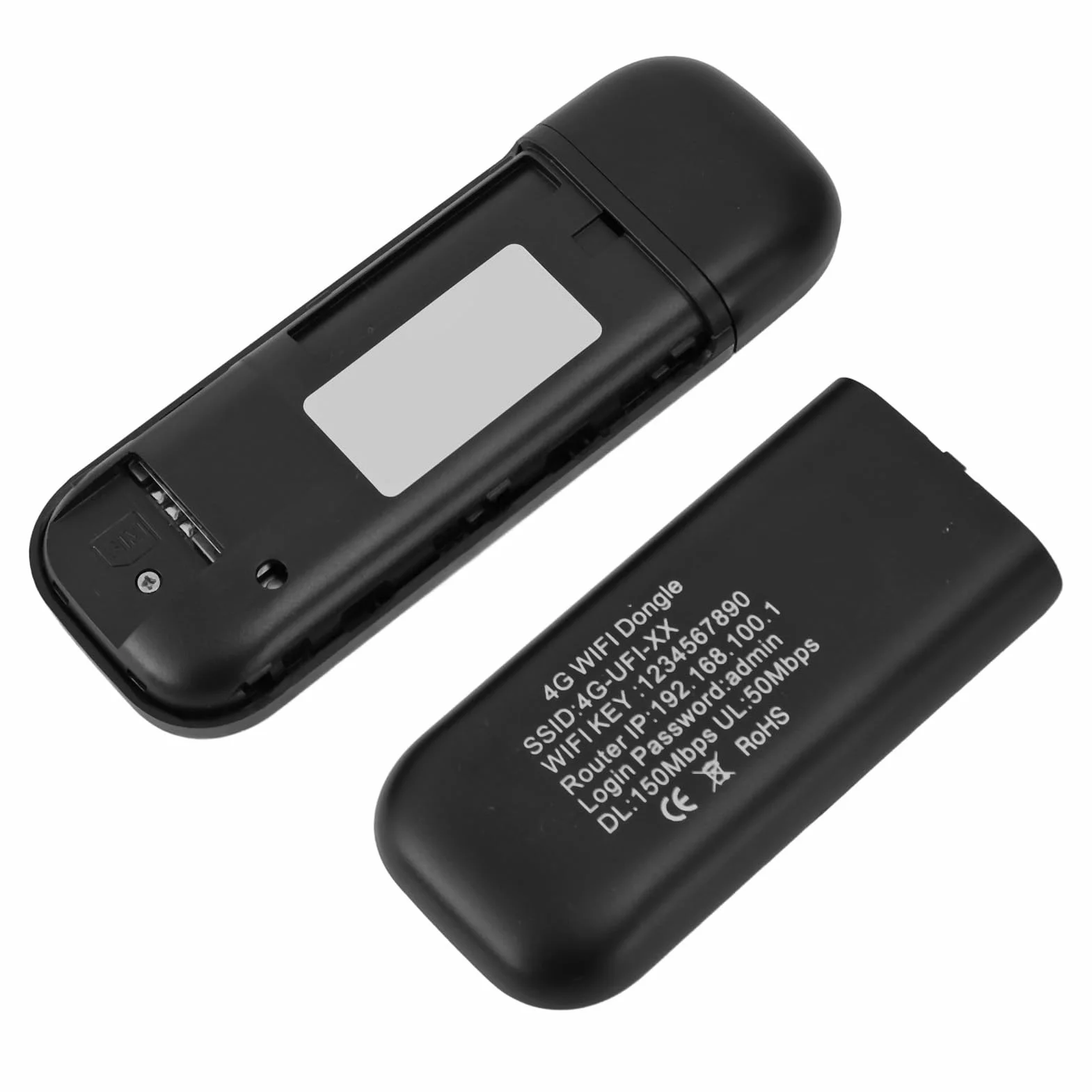 Zunate Hotspot USB 4G LTE, modem Wi-Fi, szybka karta sieciowa USB z gniazdem karty SIM, przenośne Wi-Fi typu Plug and Play do laptopa Komputer stacjonarny (czarny)