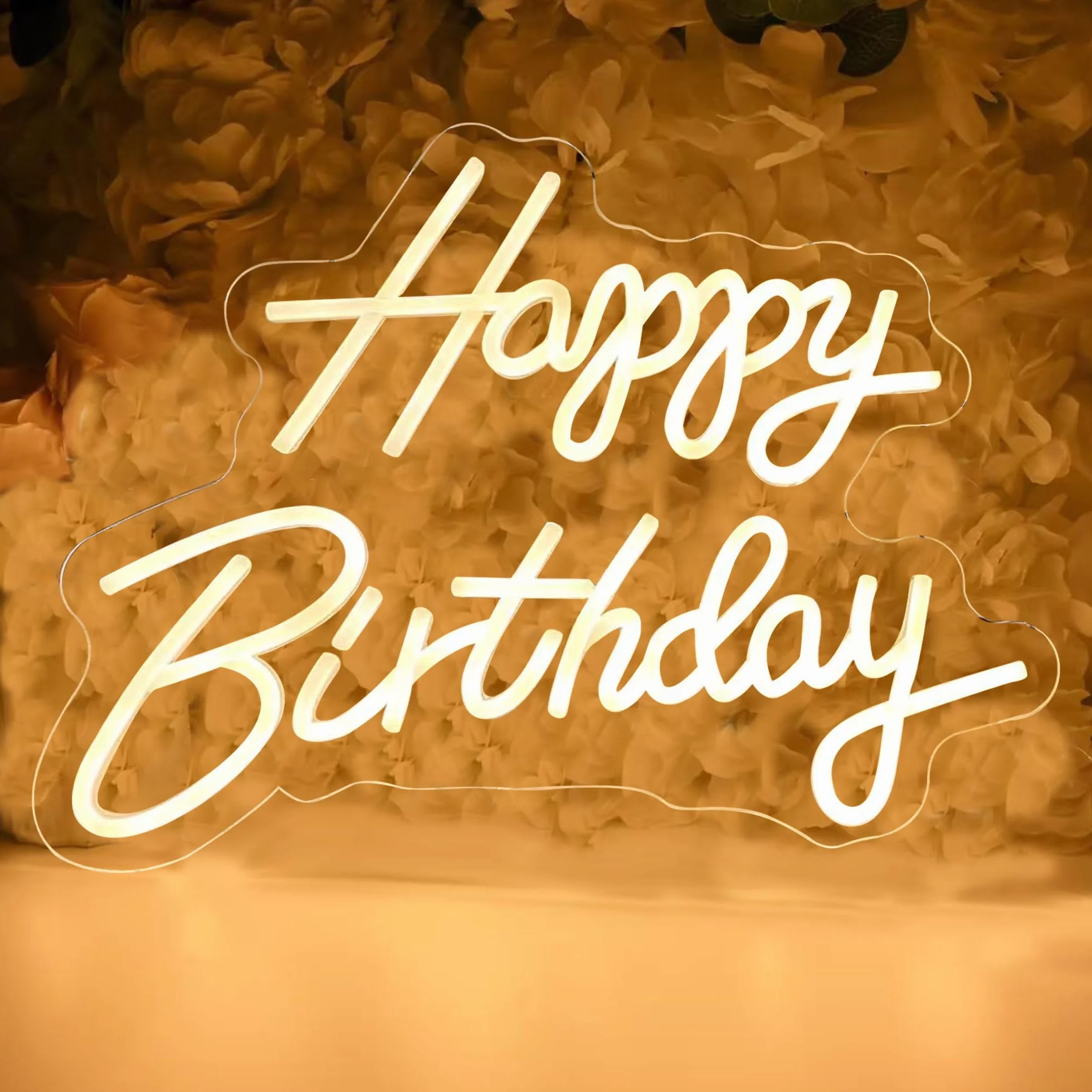 Happy Birthday Neon Sig: Party Decor przyciemniane neonowe światło LED do dekoracji ściennej świecą szczęśliwe znaki LED