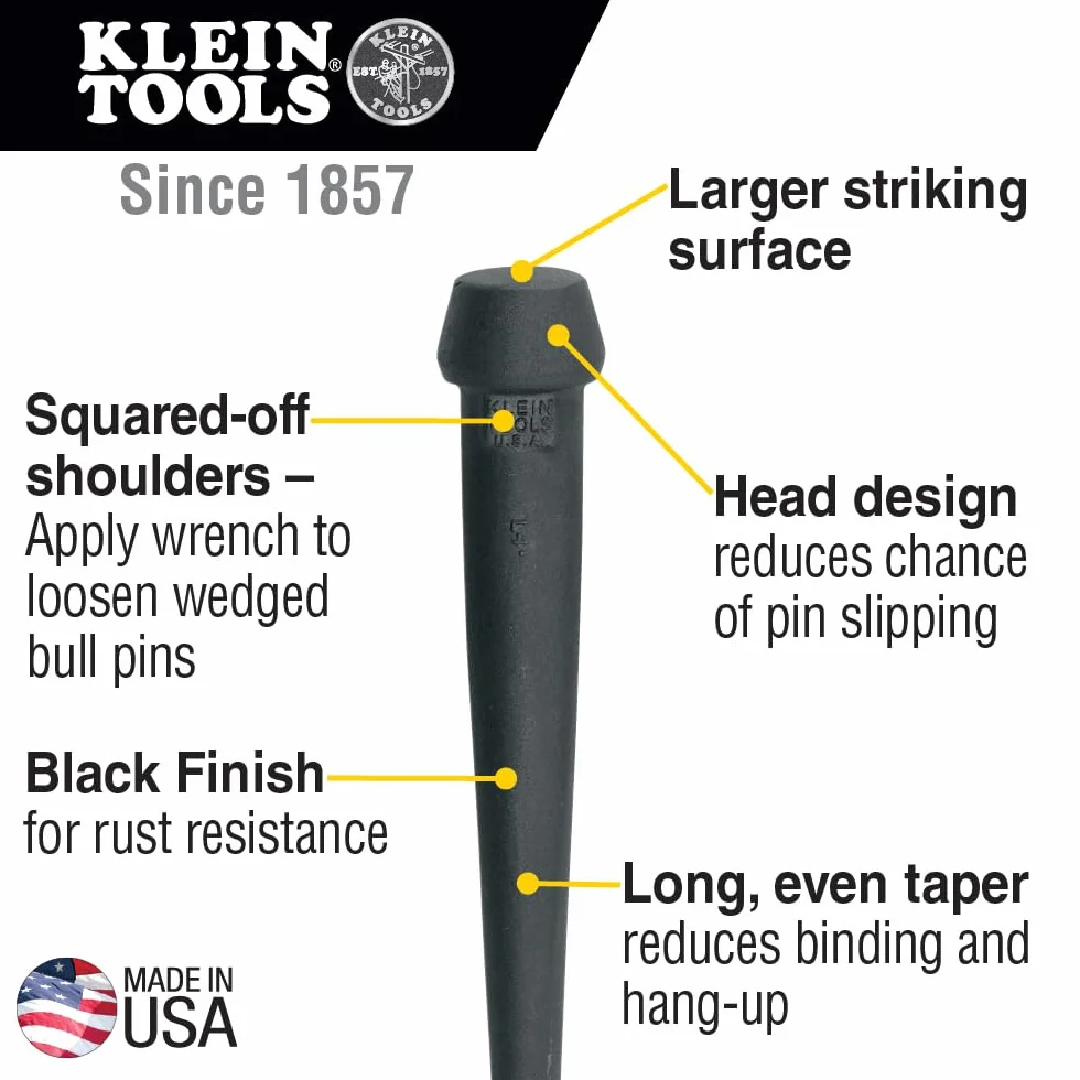 KLEIN TOOLS P Broad-Head Bull Pin 1-1/4 cala 3255, 1-1/4 cala x 13,75 cala