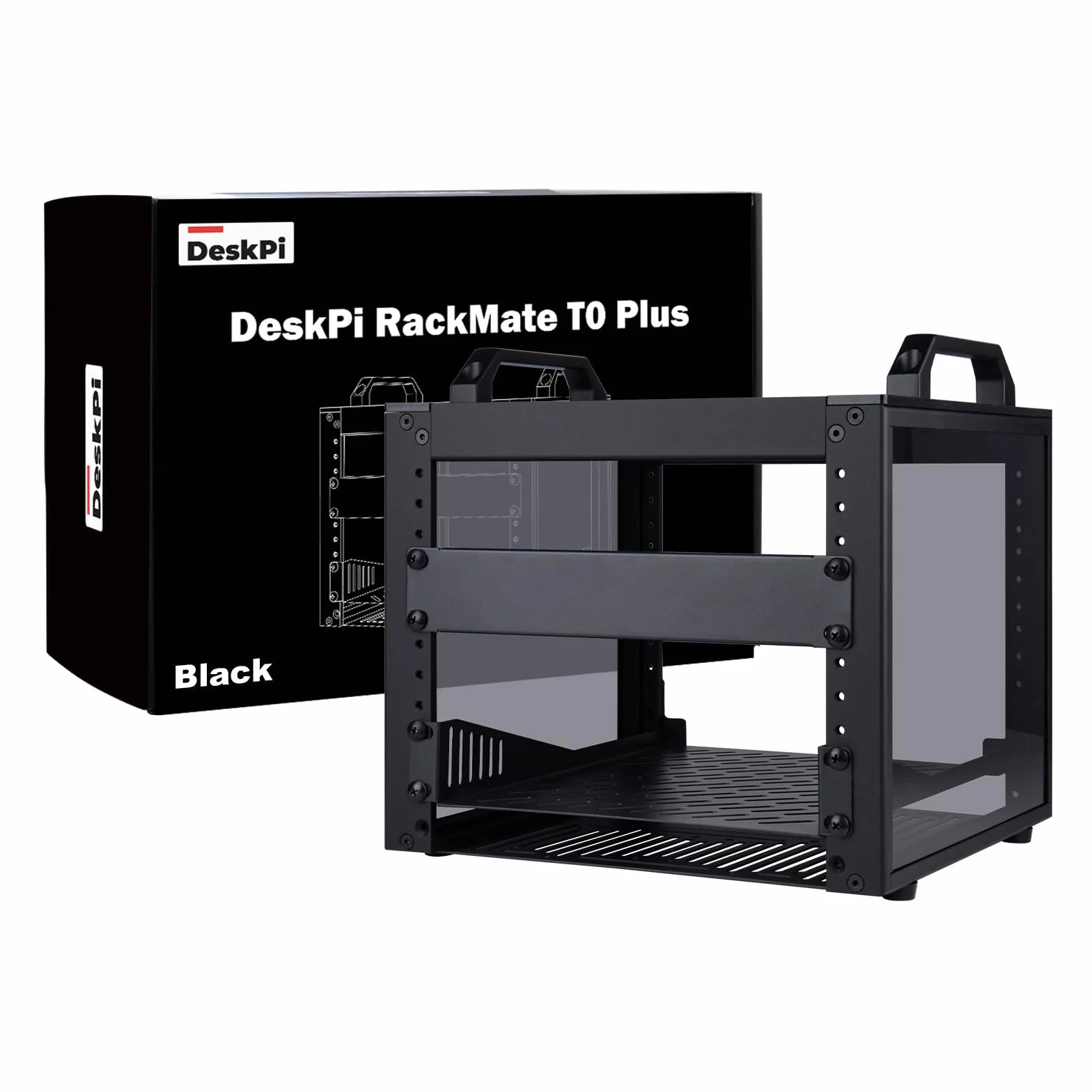 GeeekPi DeskPi RackMate T0 Plus, 25,4 cm (10 cali) 4U Mini Szafka Serwerowa dla Serwerów, Sieci, Urządzeń A/V, Głębokość 25,99 cm (10,23 cala) (Czarny)