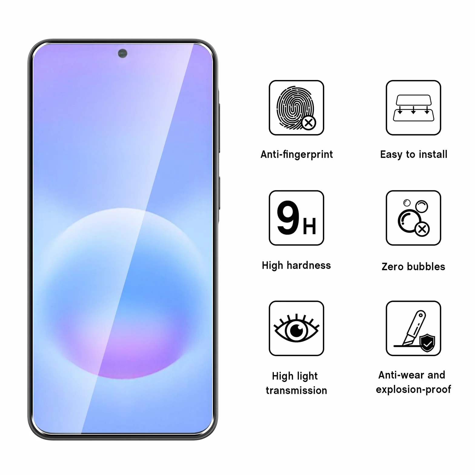 Folia ochronna ze szkła hartowanego 9H do Samsunga Galaxy A57 5G 2 sztuki