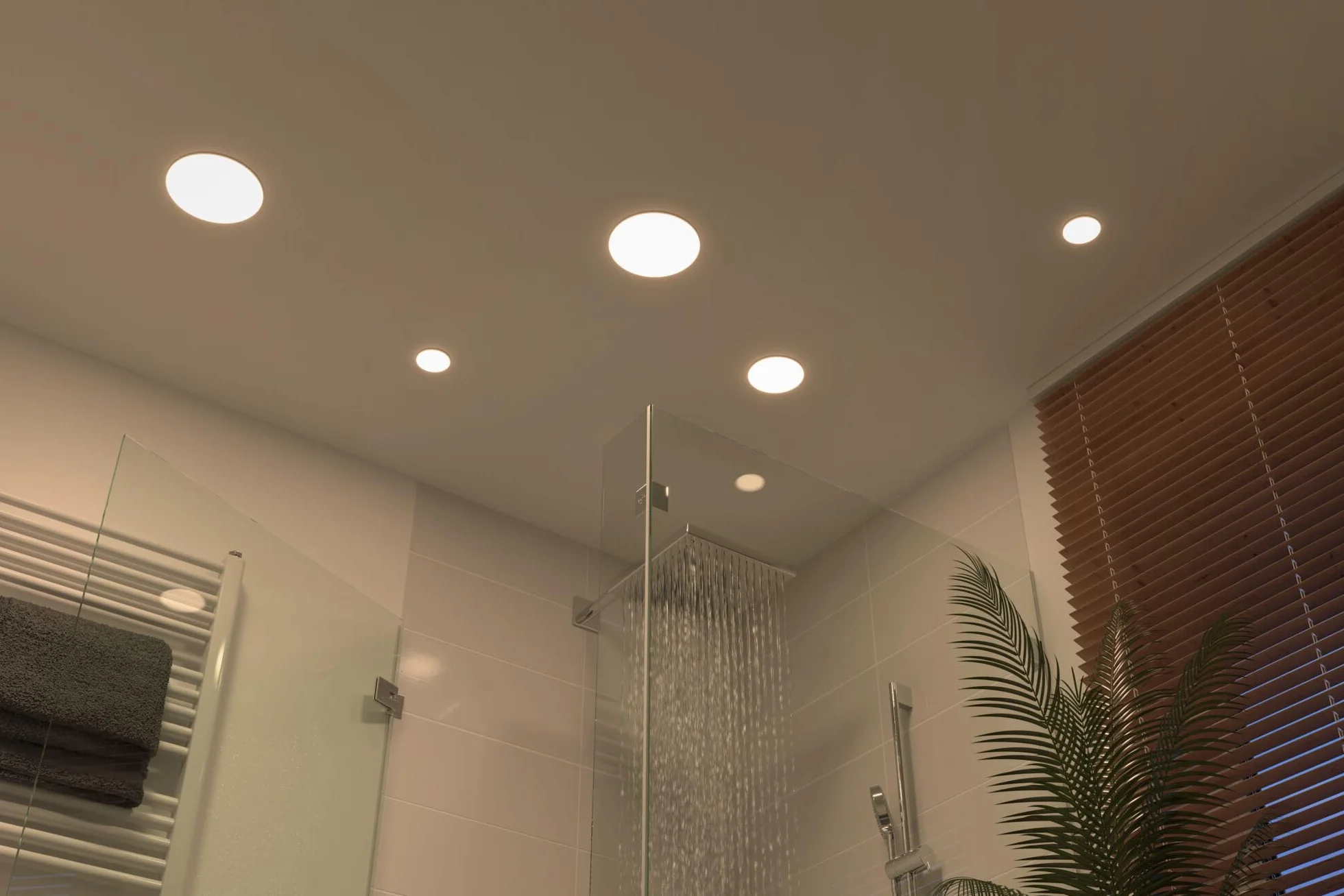 Paulmann 92391 Panel LED, oprawa wpuszczana Veluna VariFit, IP44 125mm okrągła, w kompl. oprawa sufitowa 1x8,5 W satynowa tworzywo sztuczne 4000 K