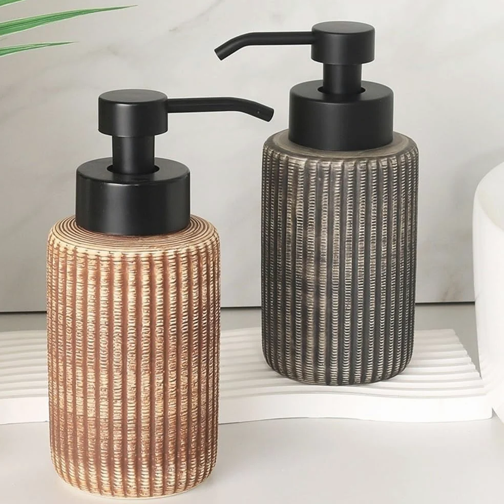 Dozownik mydła Ceramiczna pianka do mycia twarzy Butelka z dozownikiem Butelka do mycia twarzy Domowe puste butelki dozowniki do piany(Gris)