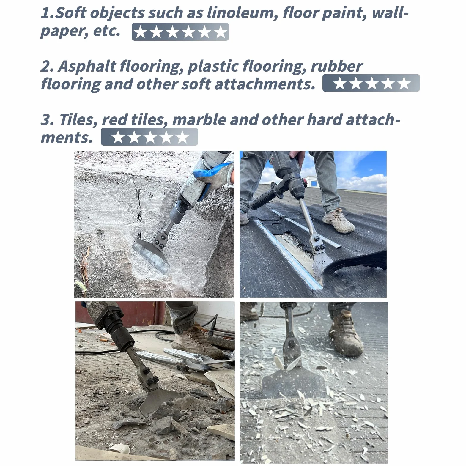 Dłuto SDS Max do Płytek 300 mm x 75 mm SDS Plus Szerokie Dłuto Szpatułkowe Płaskie do Usuwania Kleju do Podłóg Płytki PCV Farba linoleum Klej do Płytek Dywanowych