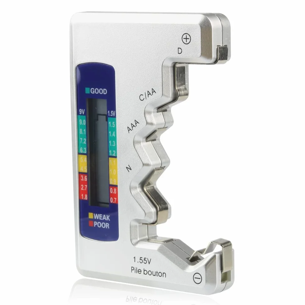 Mesee Cyfrowy tester baterii LCD uniwersalny do AA AAA C D N 9V