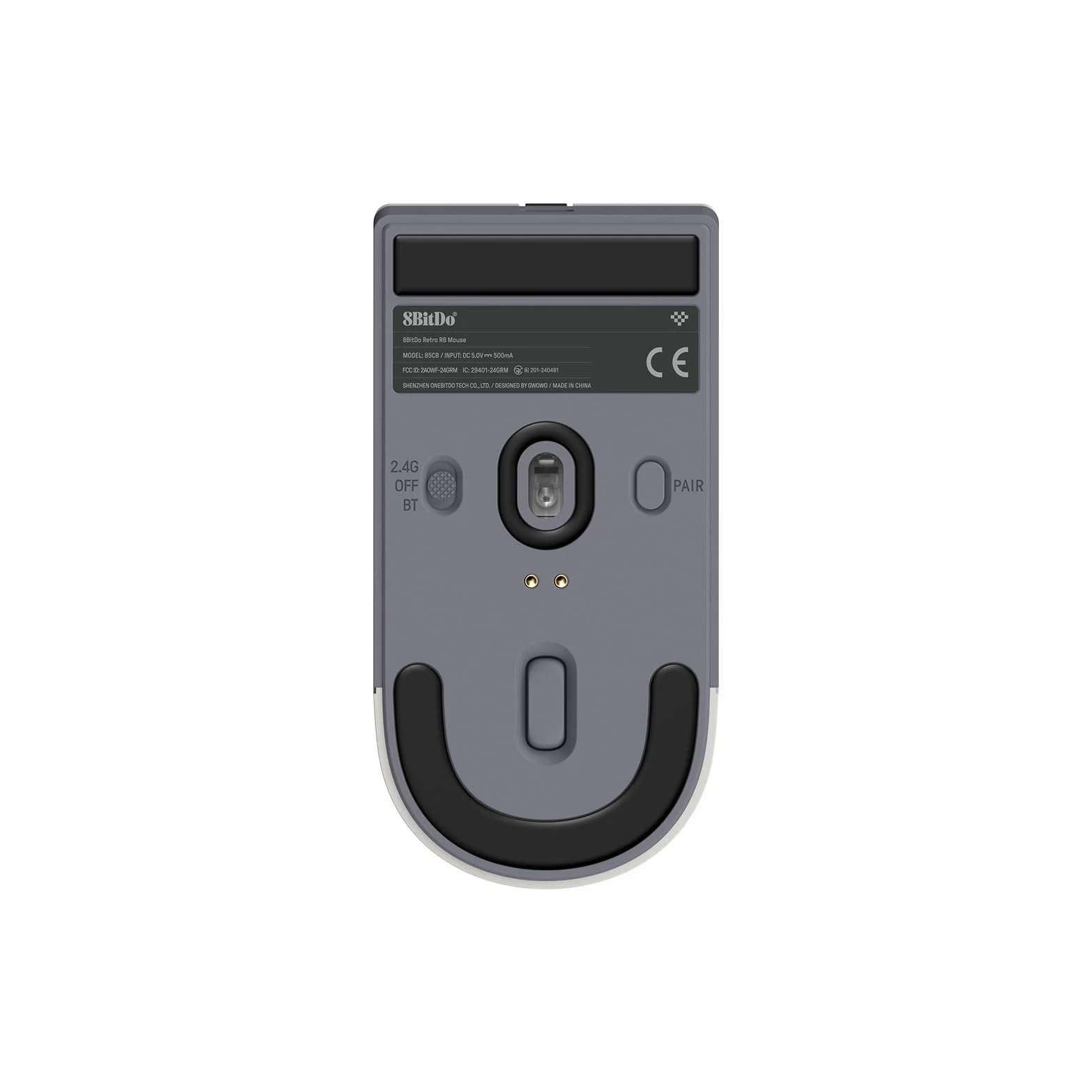 8BitDo Mysz retro R8 ze stacją ładującą, czujnikiem optycznym PAW 3395 DPI 26 000, bezprzewodowa mysz z częstotliwością odpytywania 4K, programowalnymi przyciskami i mikroprzełącznikami Kailh Sword GM
