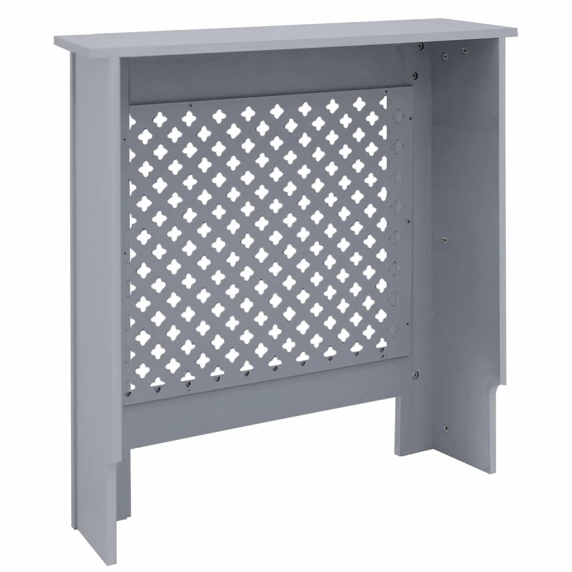 ECD Germany Oslona grzejnika z wzorem plastra miodu 78x19x82 cm Szara wykonana z MDF lakierowanego do sypialni, salonu, oslona grzejnika Oslona grzejnika Grzejnik grzewczy