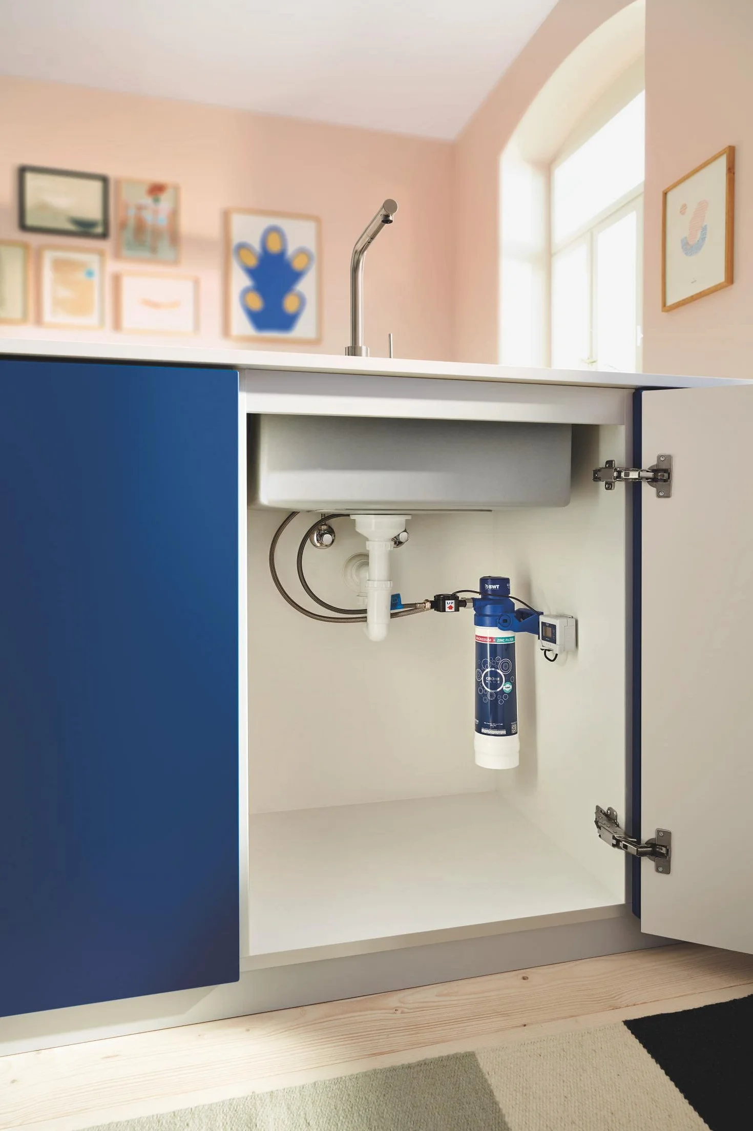 GROHE Blue filtr magnezowo-cynkowy do systemów filtracji GROHE Blue o pojemności 400 l, w zestawie z przepływomierzem i baterie, ref. 40875000