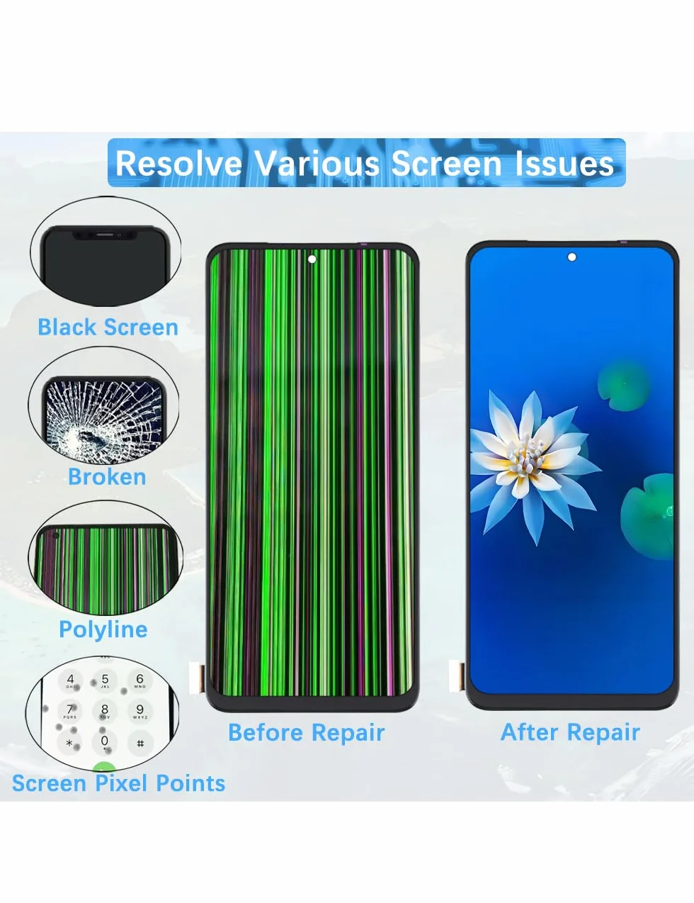 H&LYCYJ Ekran wyświetlacza do Xiaomi Redmi Note 12s 4G TFT 2303CRA44A 23030RAC7Y 2303ERA42L ekran LCD zapasowy zestaw z zestawem