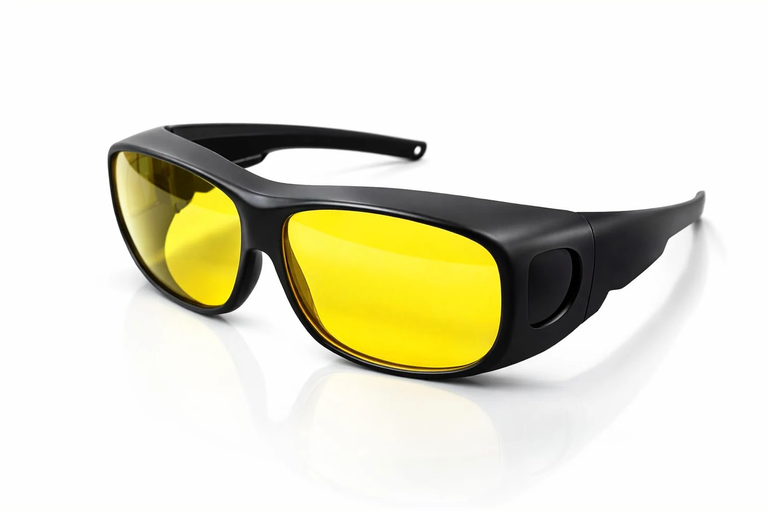 Okulary ochronne UV400 – zwiększają widoczność UV i fluorescencyjną do użytku i kontroli domowej latarki UV, ANSI Z87.1, żółta soczewka