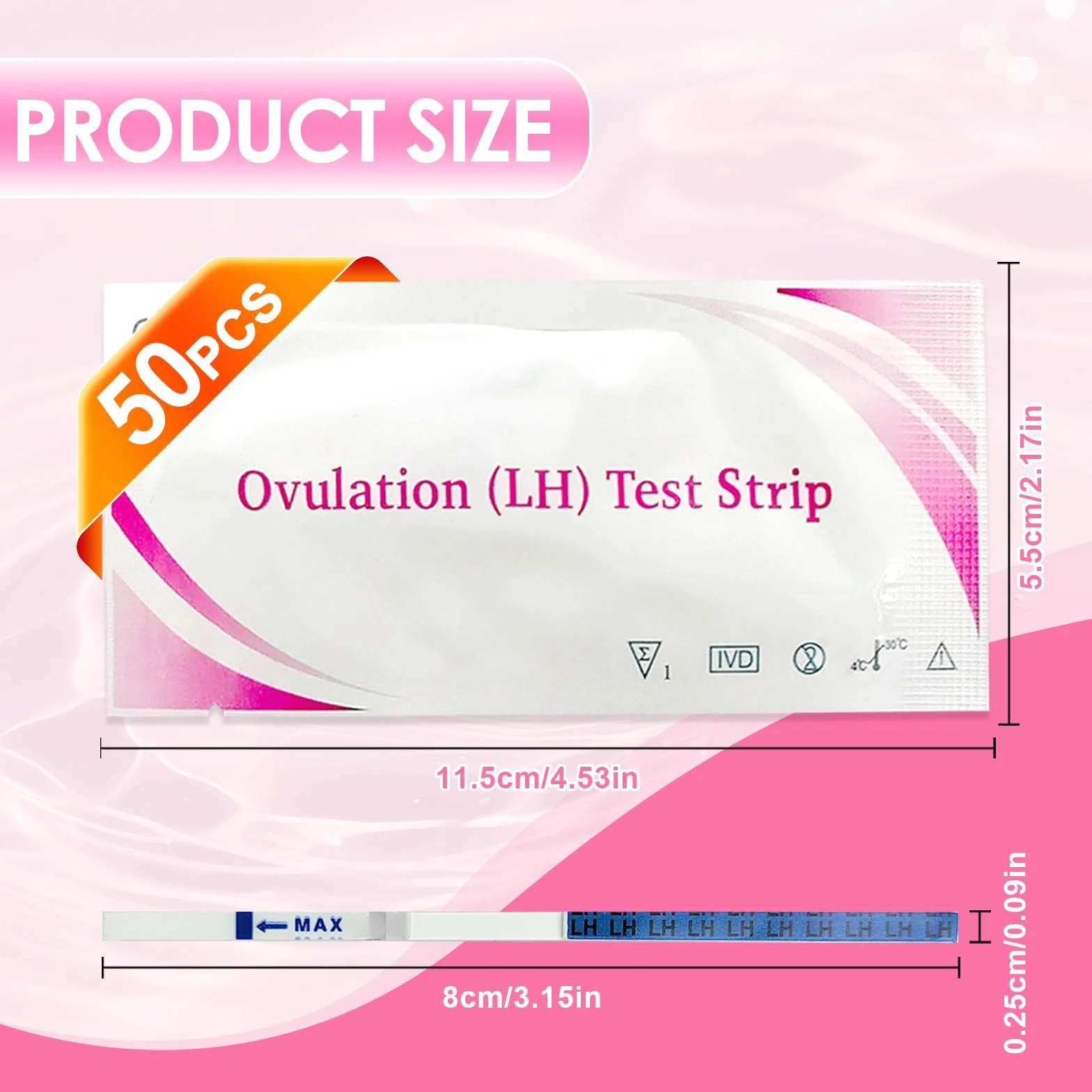 40 sztuk pasków do testu owulacji, test owulacji, test owulacji, wrażliwe testy owulacyjne, test płodności dla kobiet, optymalna czułość 25 miu/ml, szybkie i dokładne wyniki