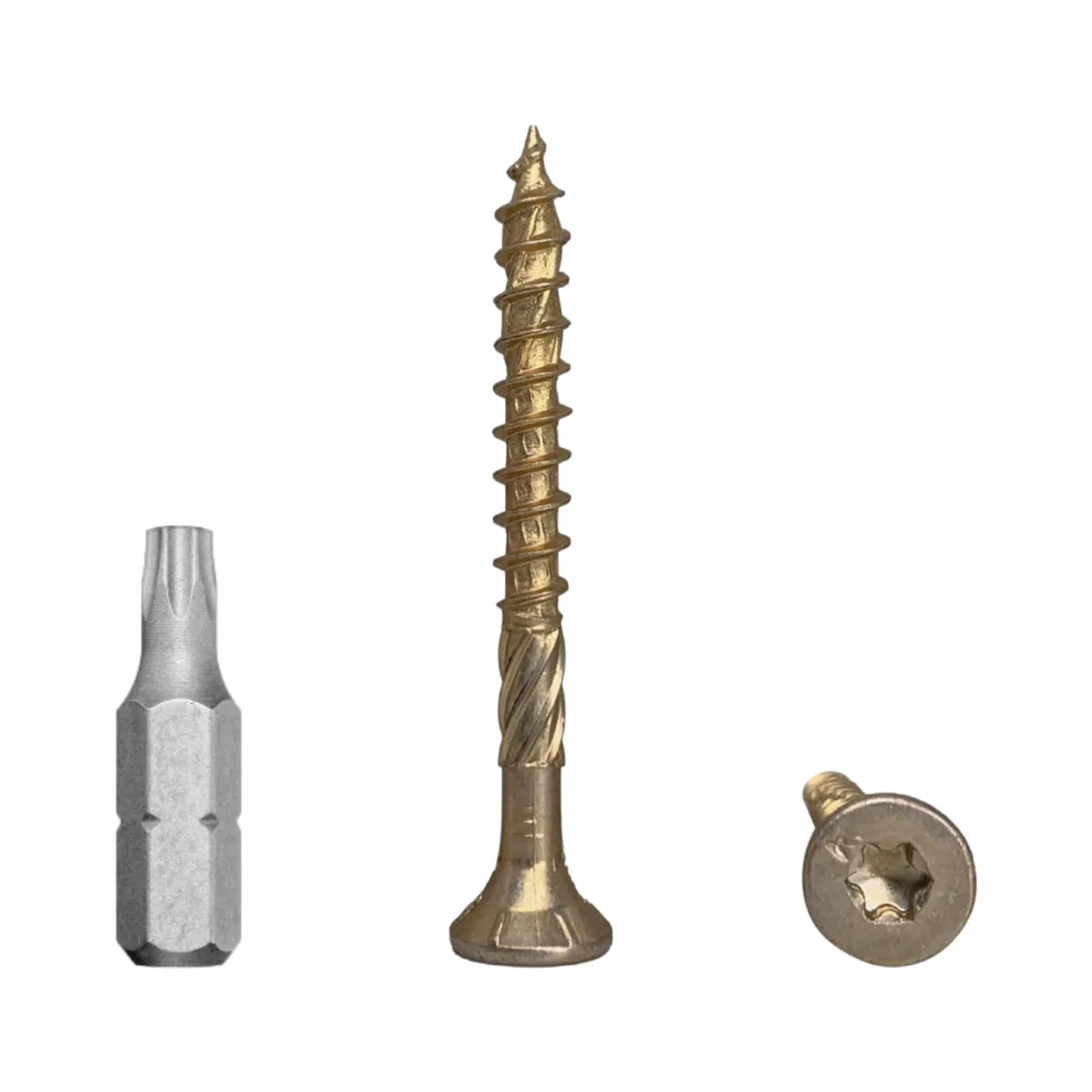(150 sztuk) uniwersalna żółta stal ocynkowana 5,0 x 50 mm wkręty do drewna, łba Torx, śruba z łbem stożkowym, śruby do płyt wiórowych (150, 5,0 x 50 mm)