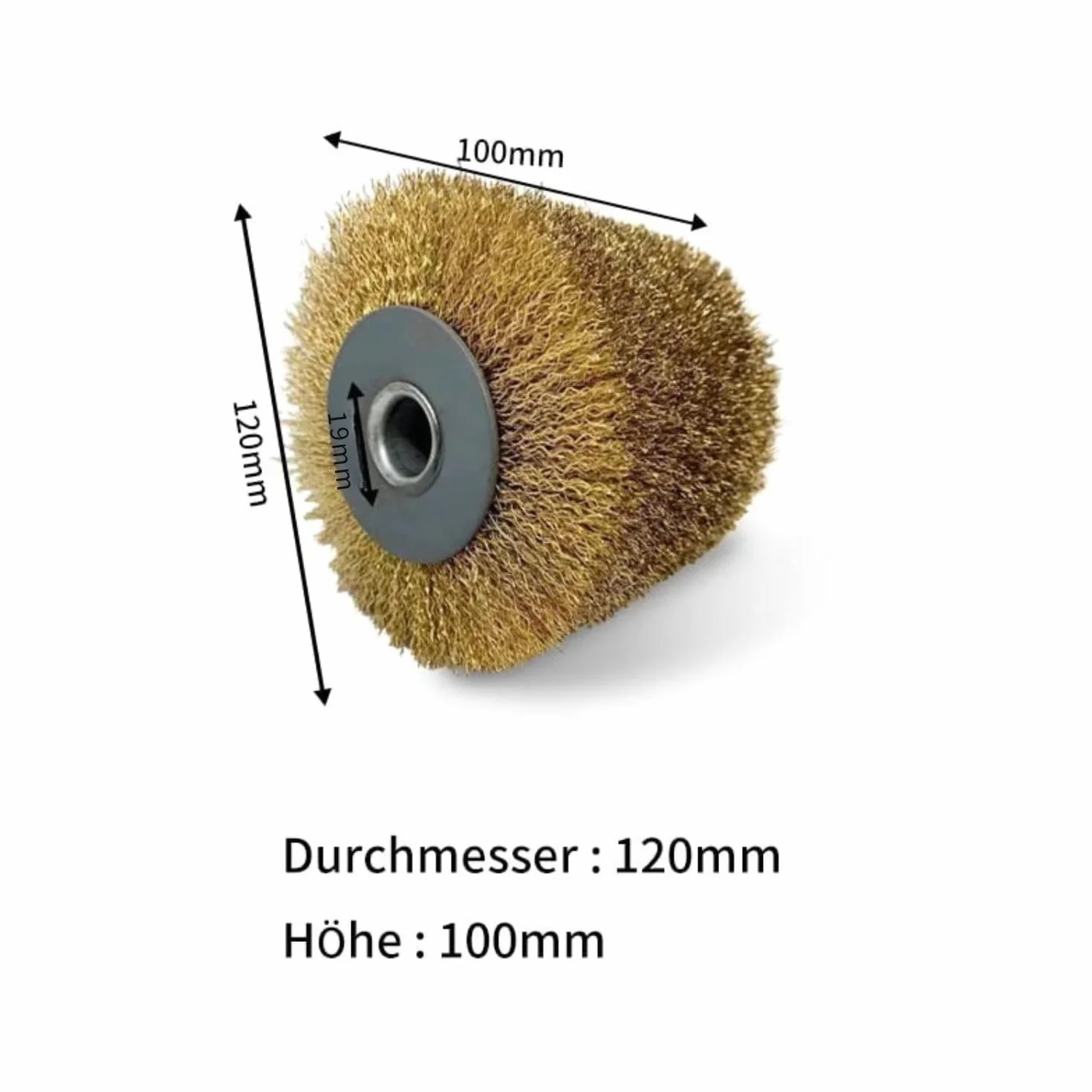 FANZTOOL Walec satynujący szczotka ścierna do maszyny satynującej, szerokość szlifowania 100 mm, średnica zewnętrzna 120 mm, średnica wewnętrzna 19 mm (Metal)