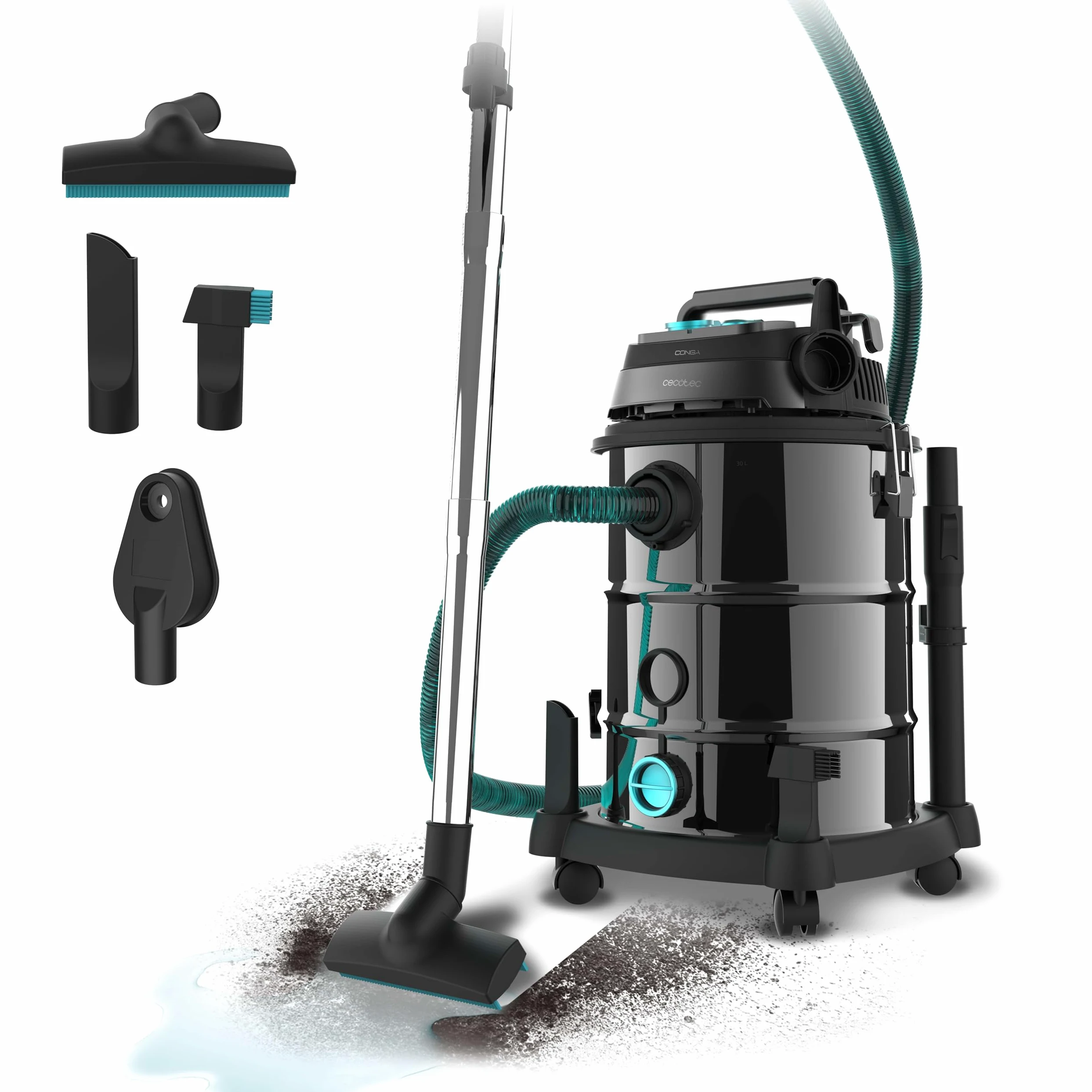 Cecotec Conga Rockstar Wet & Dry Steel Pro Tool Odkurzacz metalowy 30 l 1600 W