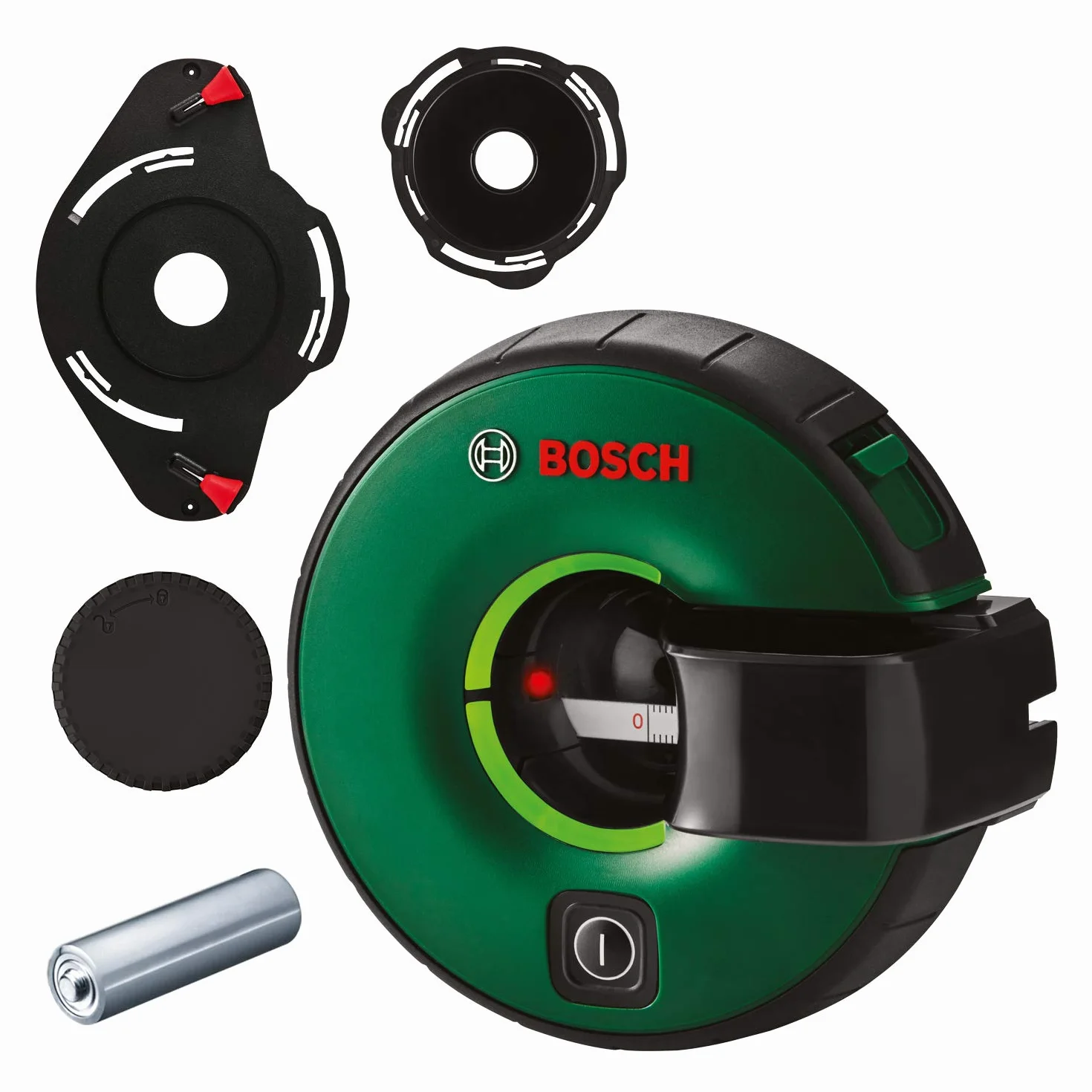Bosch AtinoLaser liniowy 2 w 1 ze zintegrowaną taśmą pomiarową (wyrównywanie elementów w poziomie lub w pionie dzięki łatwemu zamocowaniu na gładkich i chropowatych powierzchniach)