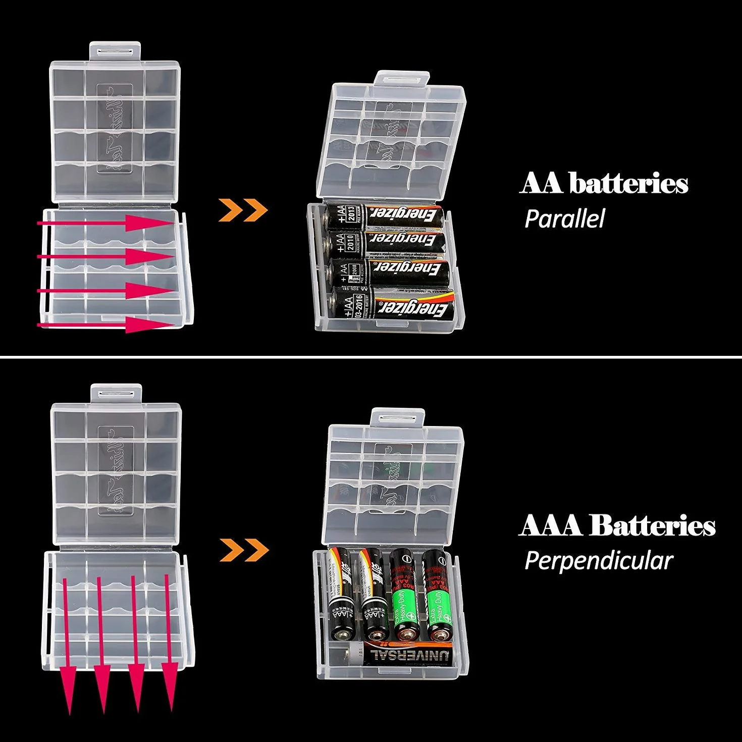 GTIWUNG 2szt Cyfrowy Tester Baterii z Wyświetlaczem LCD, Tester Tester Uniwersalny Baterie Cyfrowy Miernik Napięcia Baterii AAA C D 9V 1.5V + 5szt Pudełko do przechowywania baterie aa i aaa