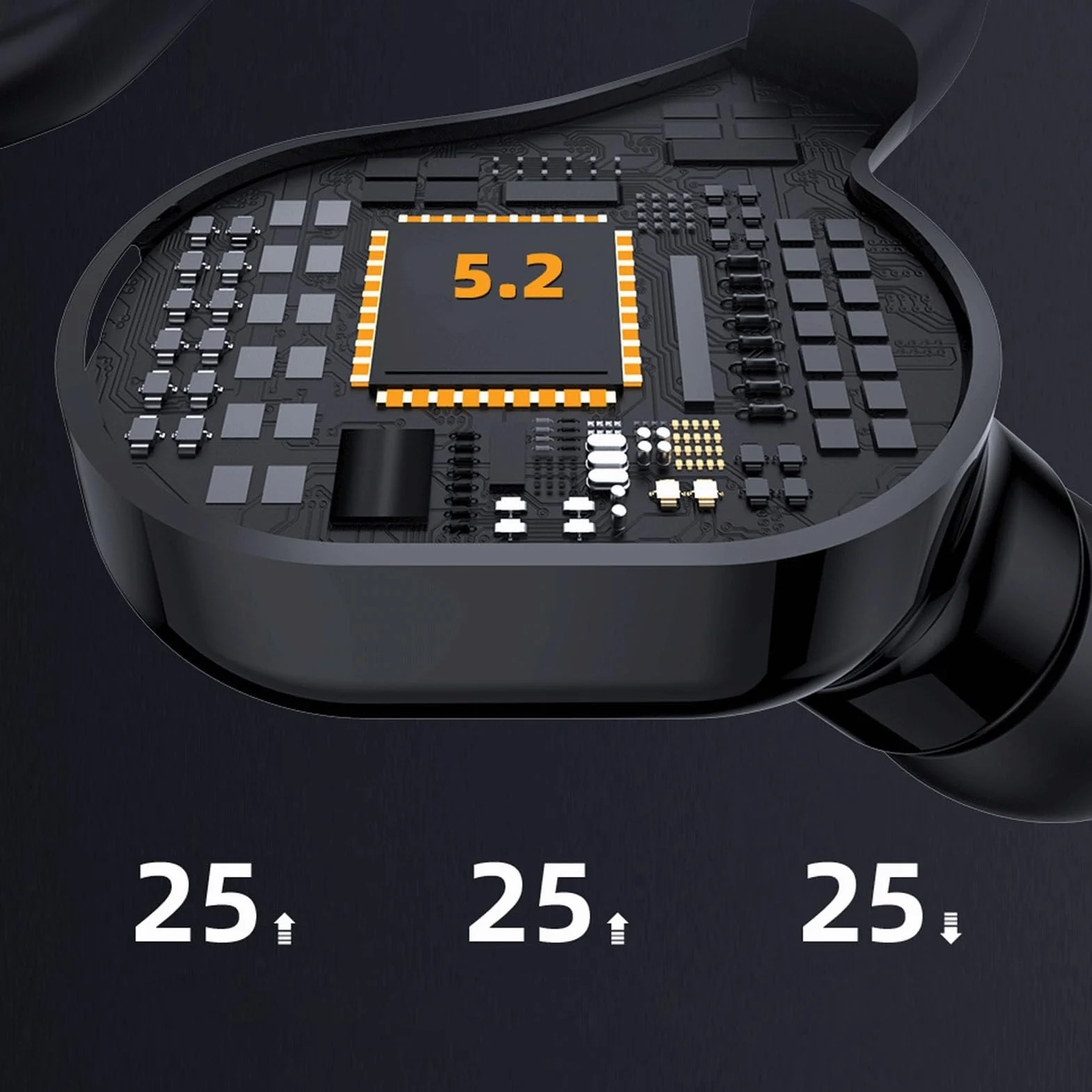 Bezprzewodowa Słuchawka Bluetooth, Wodoodporne Słuchawki Bluetooth 5.2 IPX4, Słuchawki Bluetooth z redukcją Szumów połączeń HD (Czarny i czerwony)