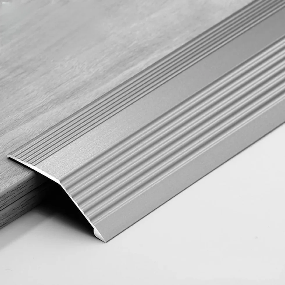 Aluminiowa listwa podłogowa 36-20 mm, próg do drzwi, reduktor Ed, do laminatu i płytek podłogowych, kolor szary (90 cm)