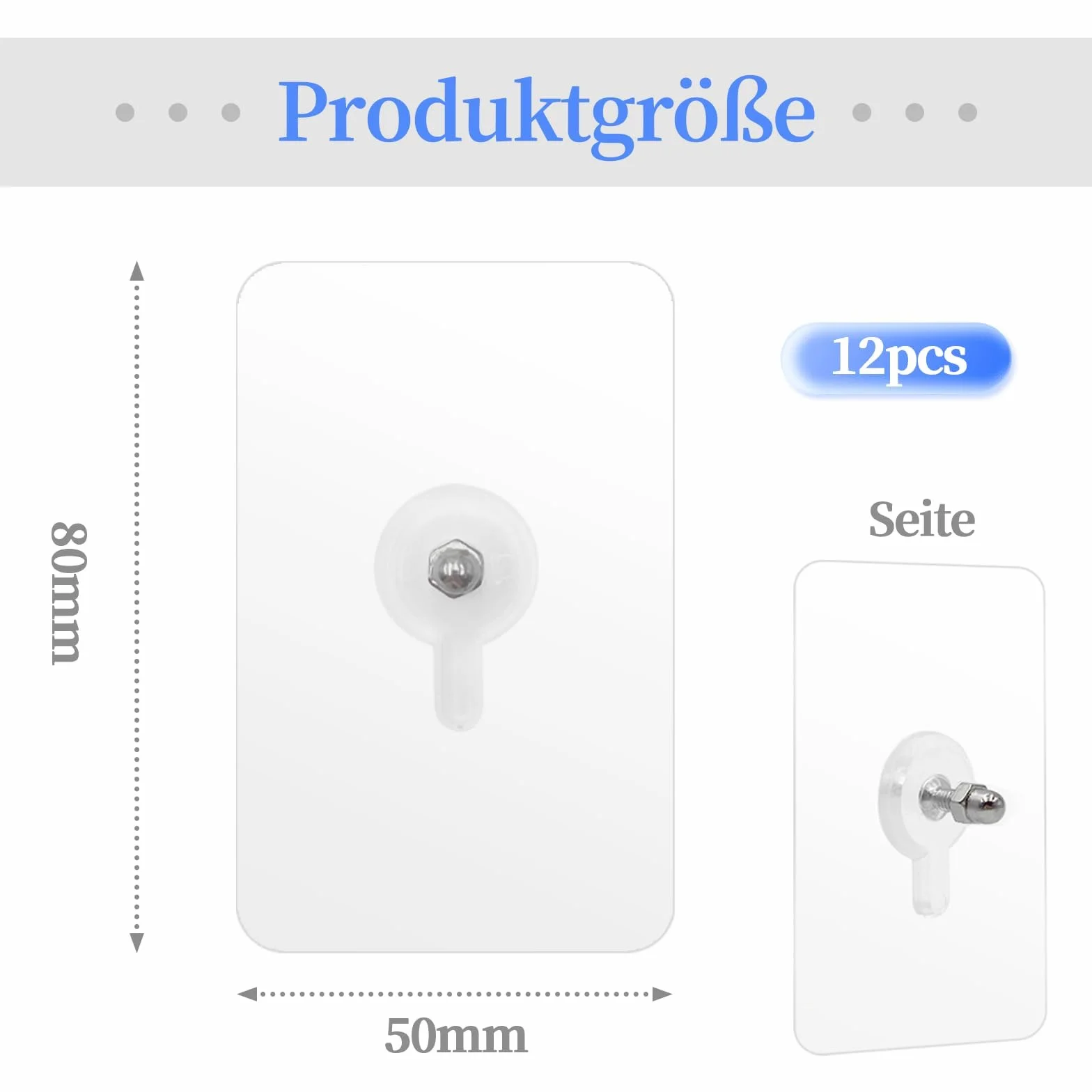 Samoprzylepne Śruby ze Stali i ABS, 12 sztuk, 5x8cm, 12mm, Wodoodporne, do Kuchni, Łazienki, Sypialni, Salonu