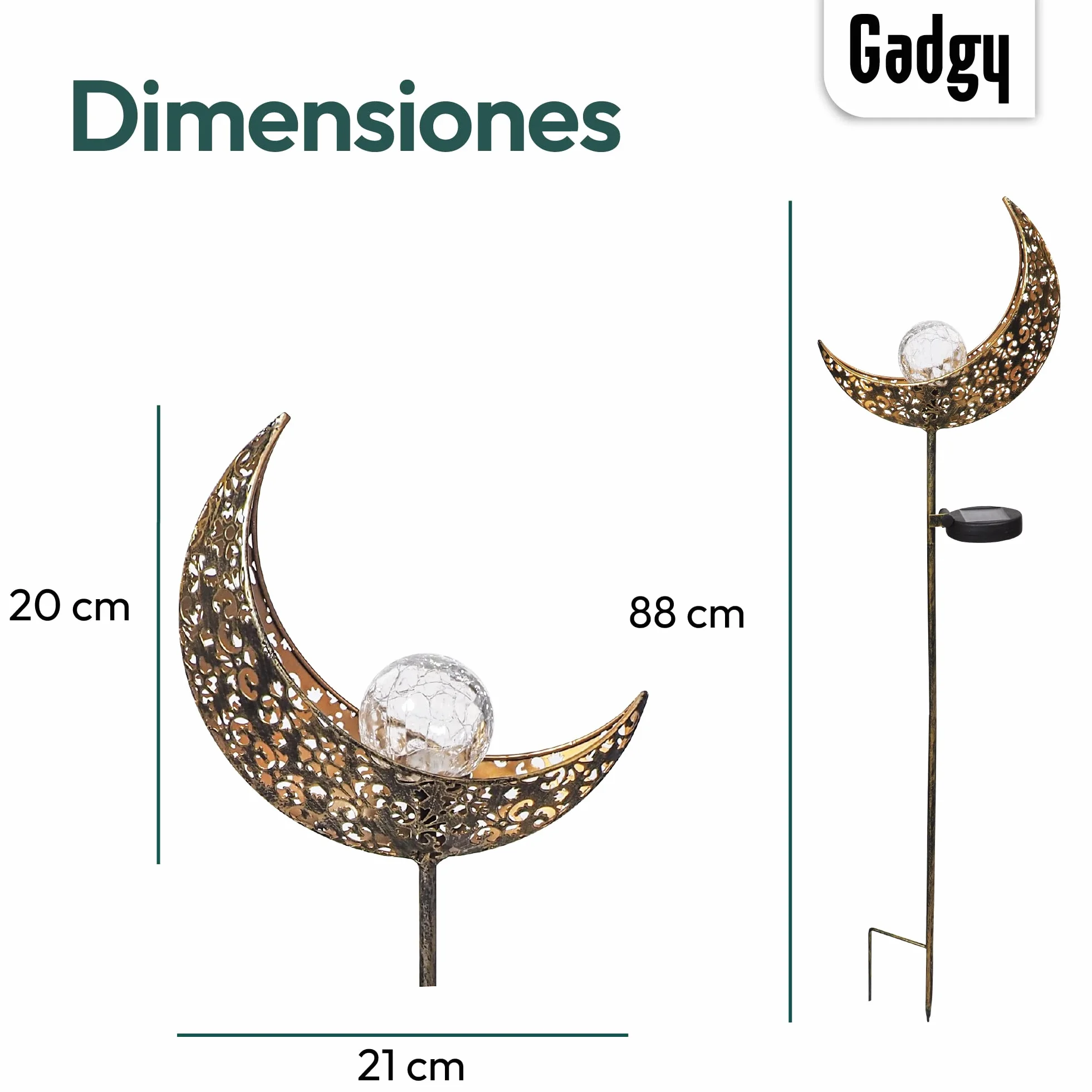Gadgy Latarnie Ogrodowe Duże, Zestaw 2 Lamp Solarnych LED, Dekoracja Zewnętrzna do Ogrodu, Tarasu i Balkonu