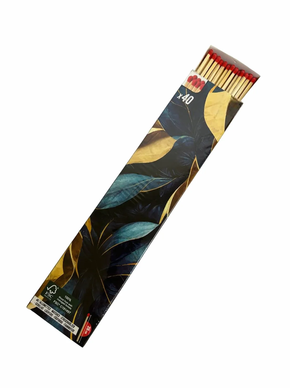 Długie zapałki XXL długie zapałki 28 cm pudełko 40 zapałek do kominka do grilla drewniane mecze duży rozmiar 28 cm zapałki drewniane mecze grill kominek