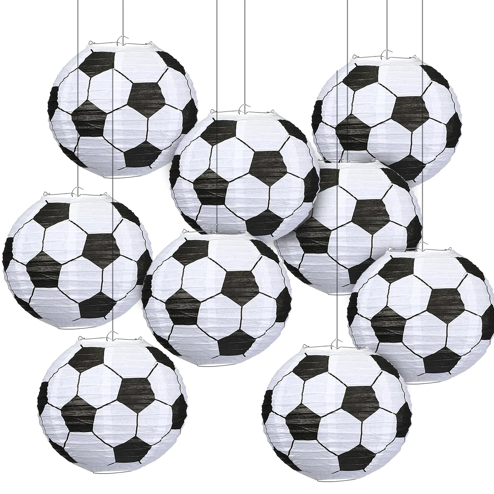 9 sztuk 25 cm papierowe lampiony do piłki nożnej, piłka sportowa, papierowa latarnia, piłka nożna, papierowa latarnia dla dzieci, urodziny, przyjęcie, sport, bar, piłka nożna, gra, impreza, upominek