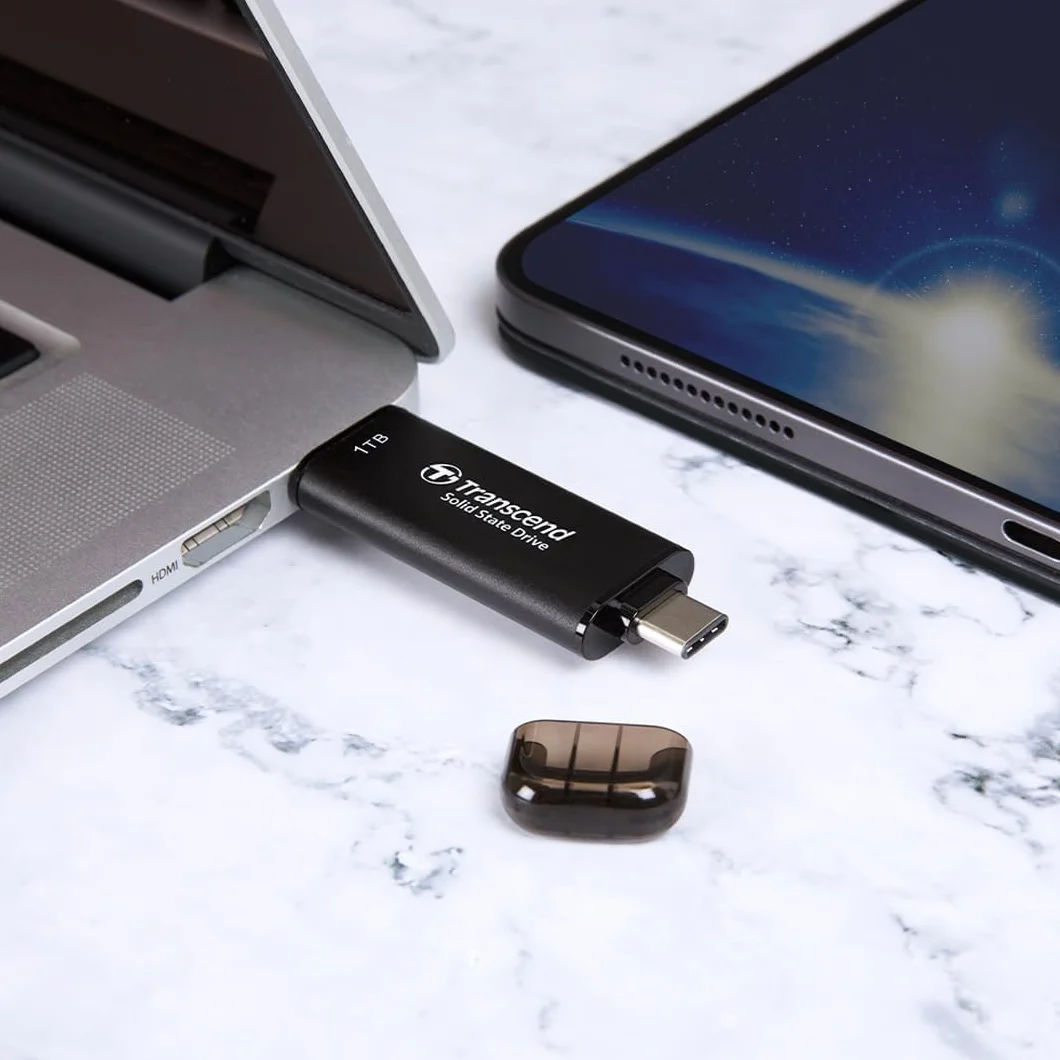 Transcend Przenośny dysk SSD ESD310C 128GB Type-A/Type-C kompatybilny z PS4/PS5 - TS128GESD310C
