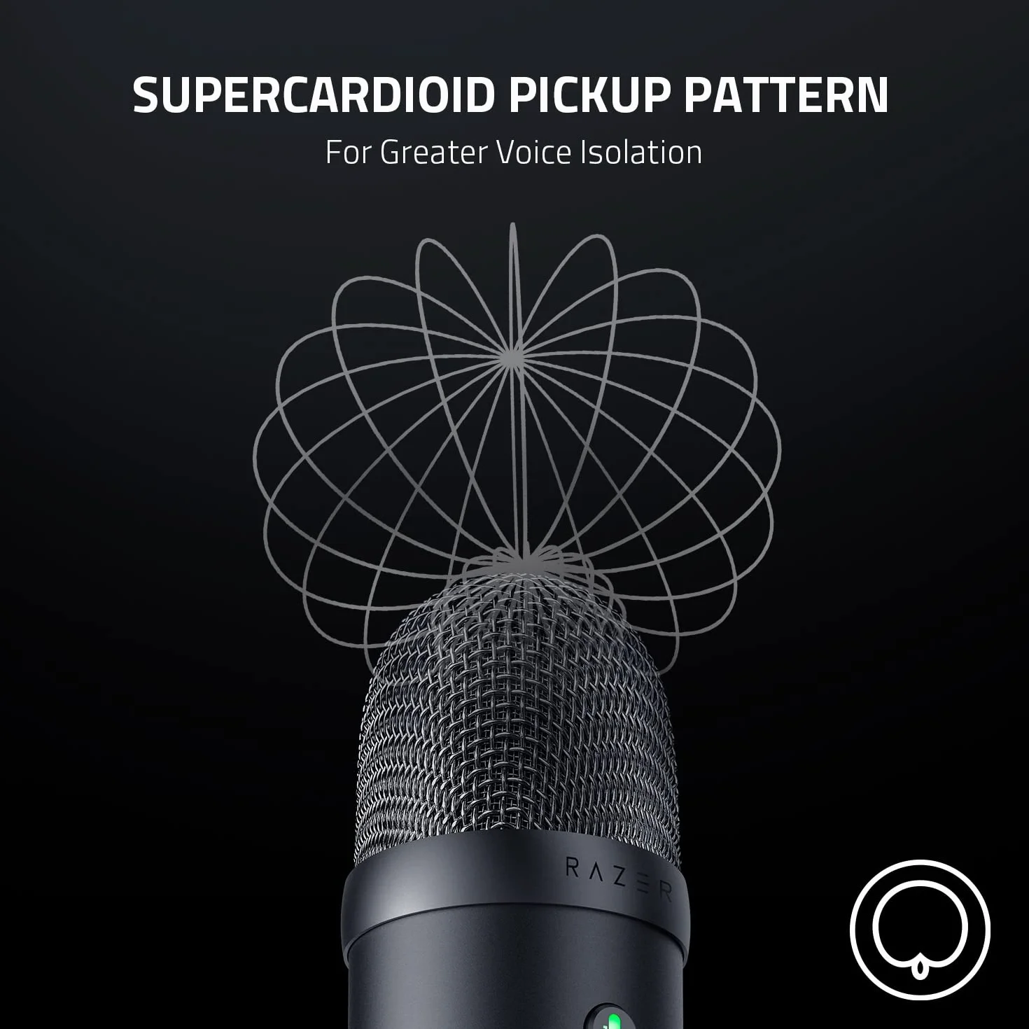 Razer Seiren V2 X USB Condenser Microphone Supercardioid Digital Limiter Mic Monitoring Gain Control