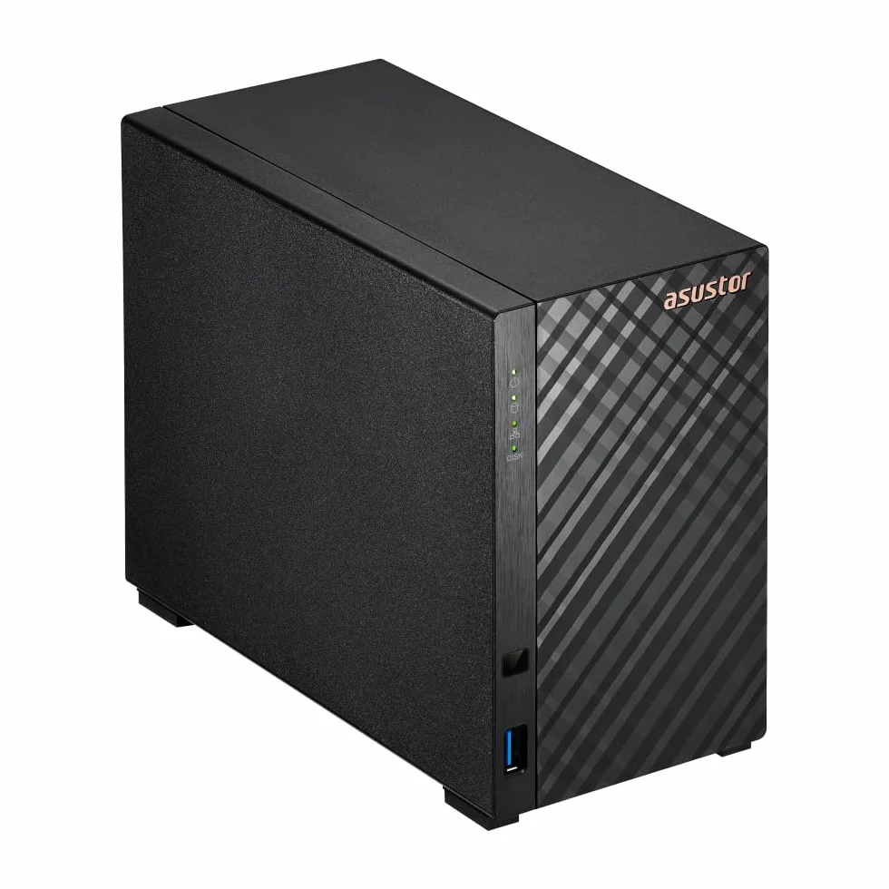 Asustor Drivestor 2 Gen 2 AS1202T, 2 Bay NAS Obudowa Pamięci Sieciowej, Quad-Core 1.7GHz CPU, 2.5GbE Port, 1GB DDR4, 3 x USB 3.0, Network Attached Storage