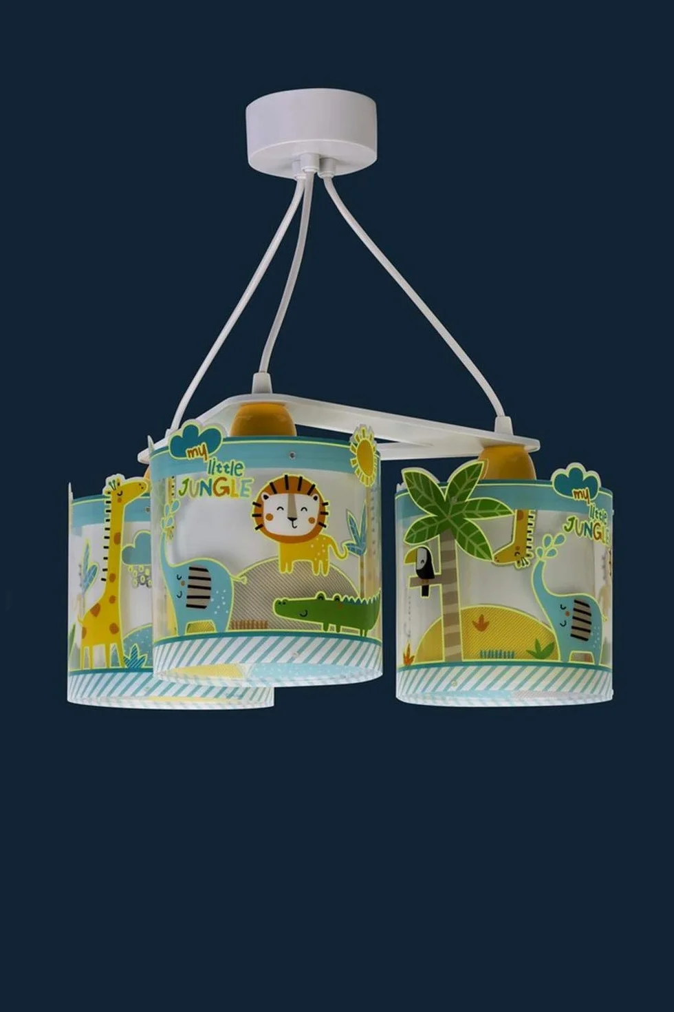 Dziecięca lampa sufitowa Dalber z 3 źródłami światła My Little Jungle Jungle Animals