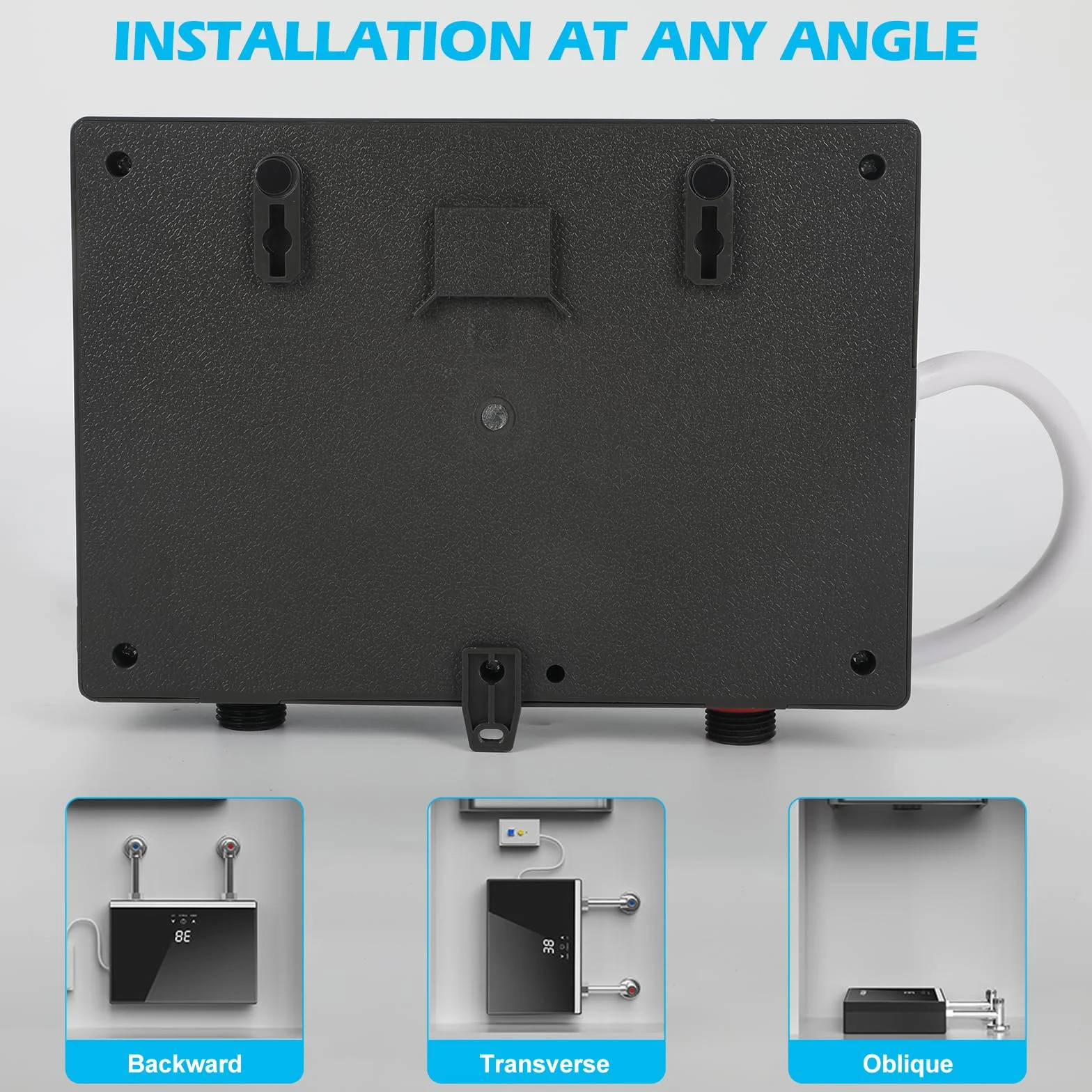 Mini podgrzewacz przepływowy bezzbiornikowy, 5,5 kW podgrzewacz wody do kuchni z cyfrowym panelem LED, elektryczny podgrzewacz wody natychmiastowego podgrzewania do łazienki, kuchni (z dyszą
