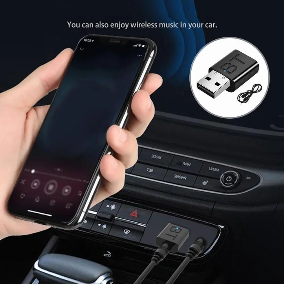 Odbiornik nadajnika USB Bluetooth 5.0 mini adapter audio samochód