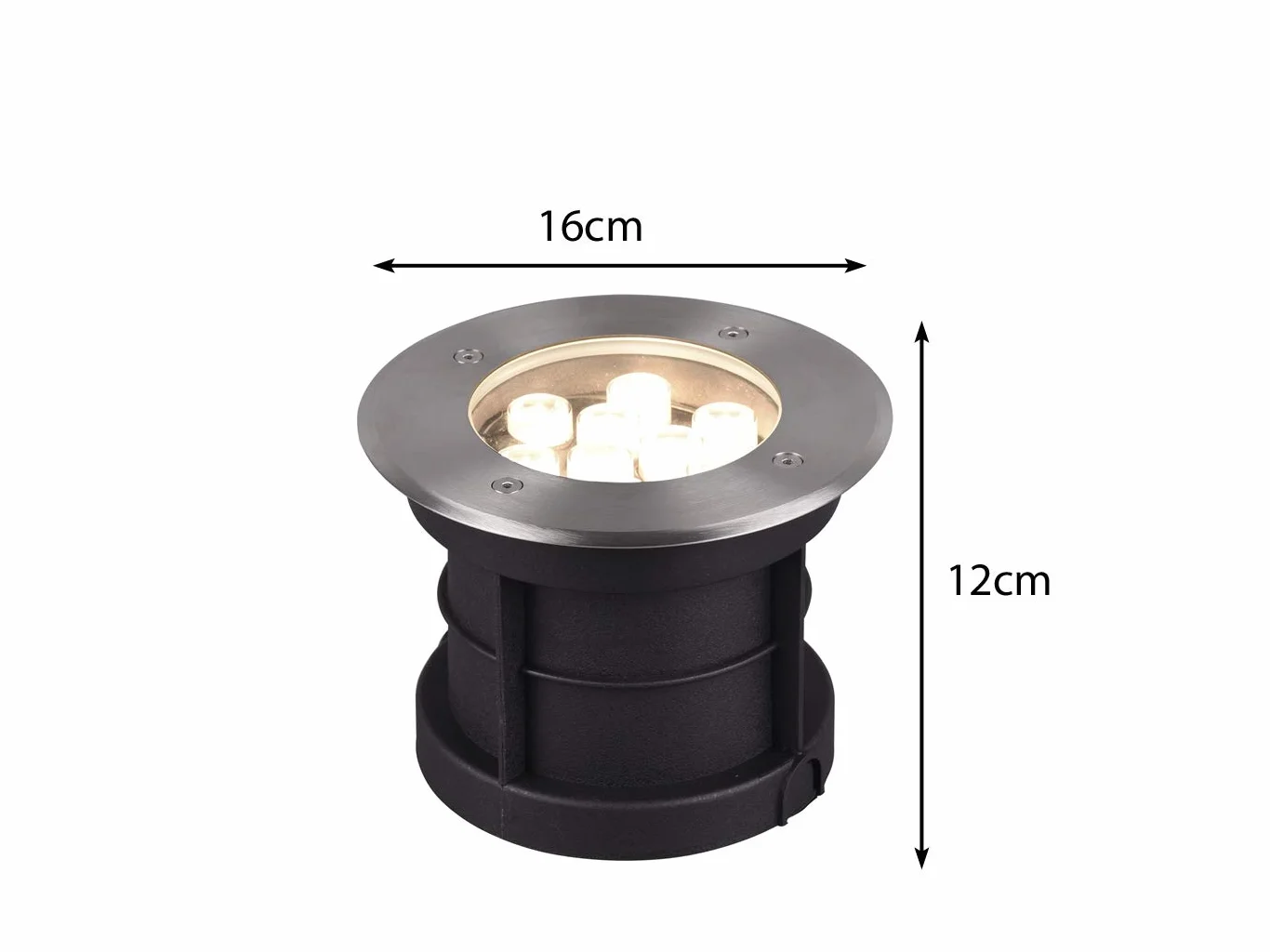 Trio Leuchten LED zewnętrzny reflektor do montażu w podłożu Belaja 821660207, metal nikiel matowy, w zestawie 9 W LED
