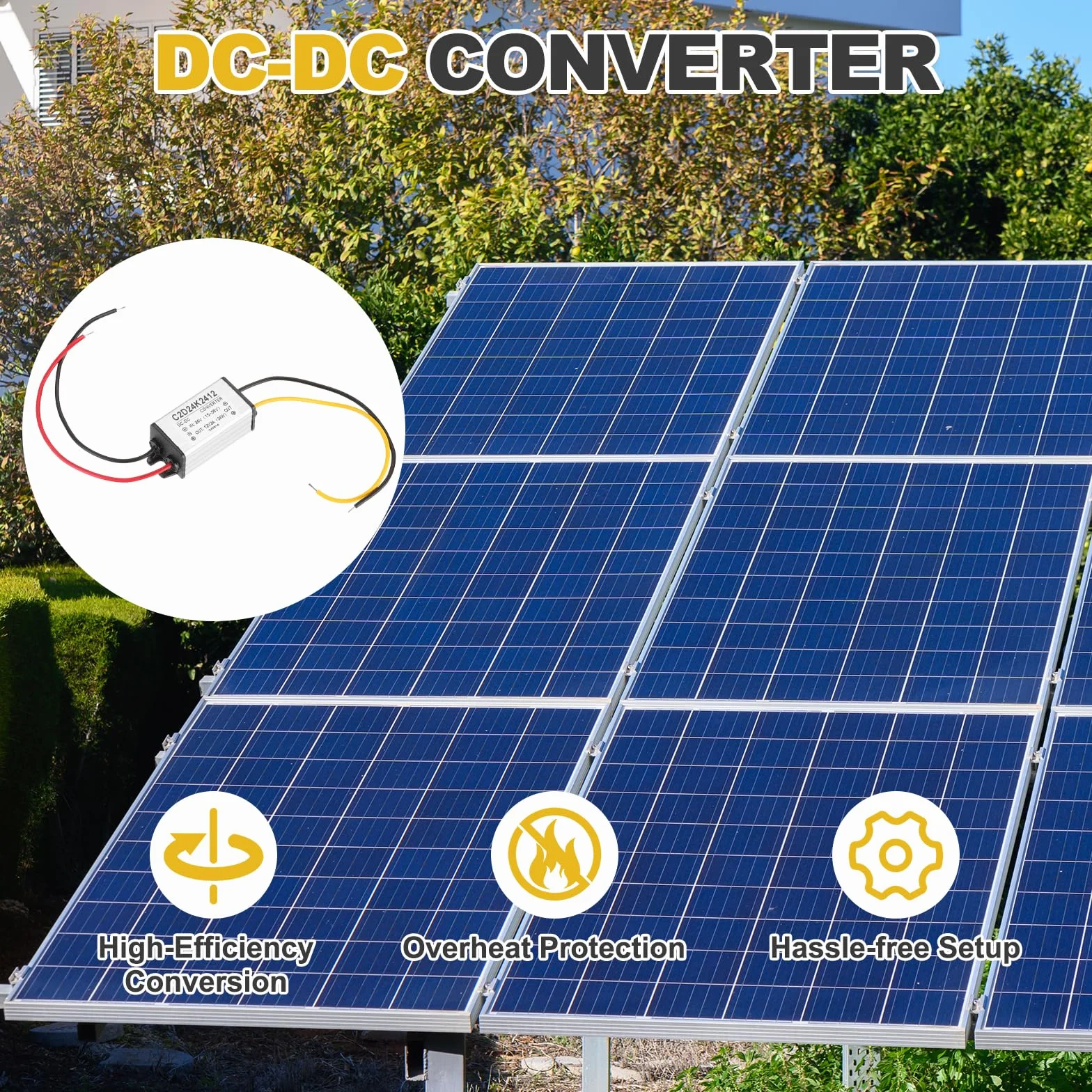 QUARKZMAN Konwerter mocy Dc 24V na DC 12 V 2A 24 W konwerter obniżania napięcia reduktor napięcia, wodoodporny transformator Ip68, moduł zasilający, adapter do samochodu