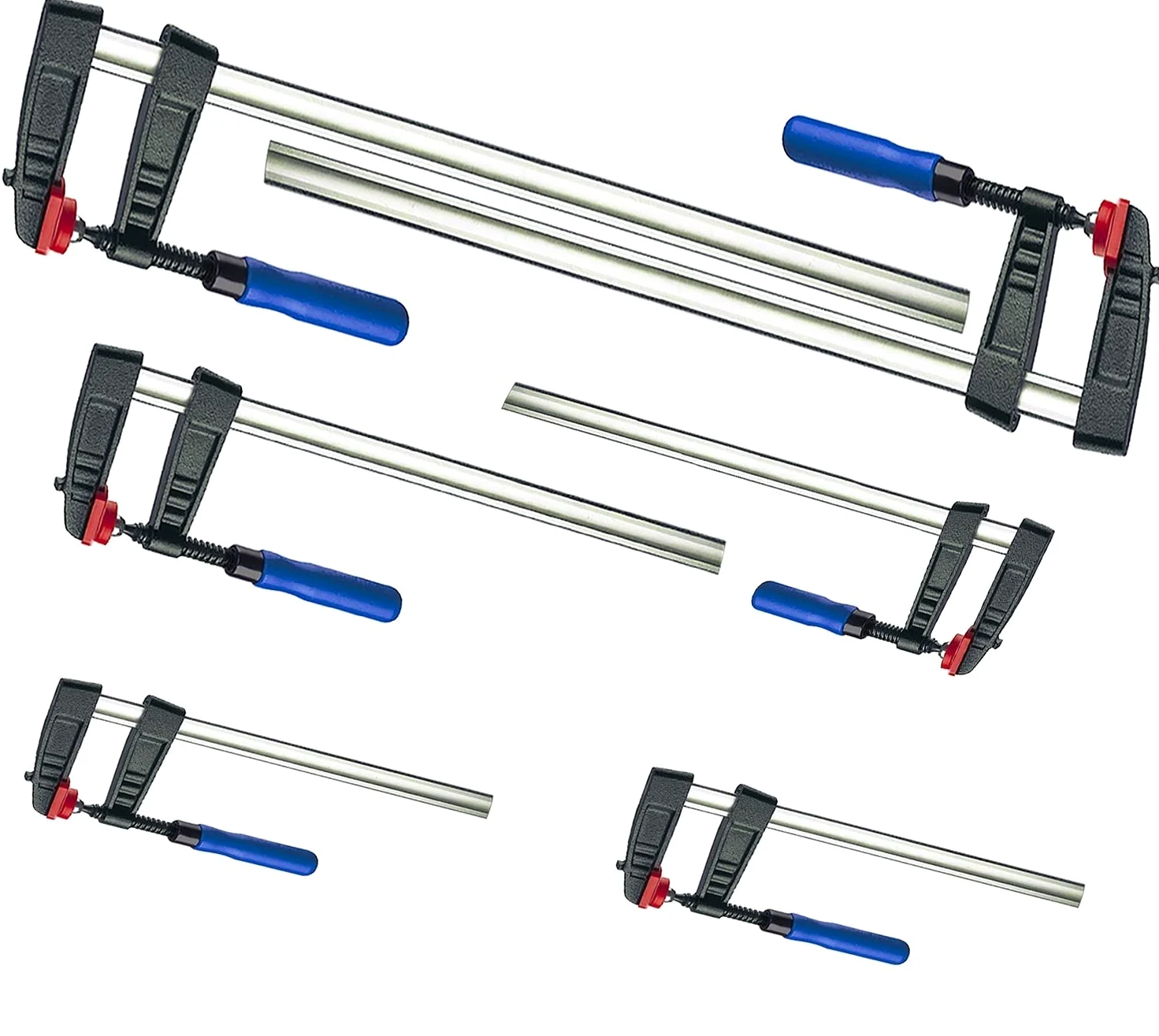 6 x ścisk stolarski 300/500/800 x 120 po 2 zaciski zaciskowe odlew ciągliwy