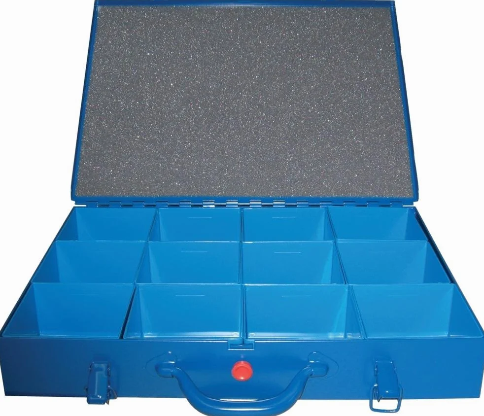 Metalowy organizer na narzędzia z 12 wkładkami 440 x 330 x 66 mm