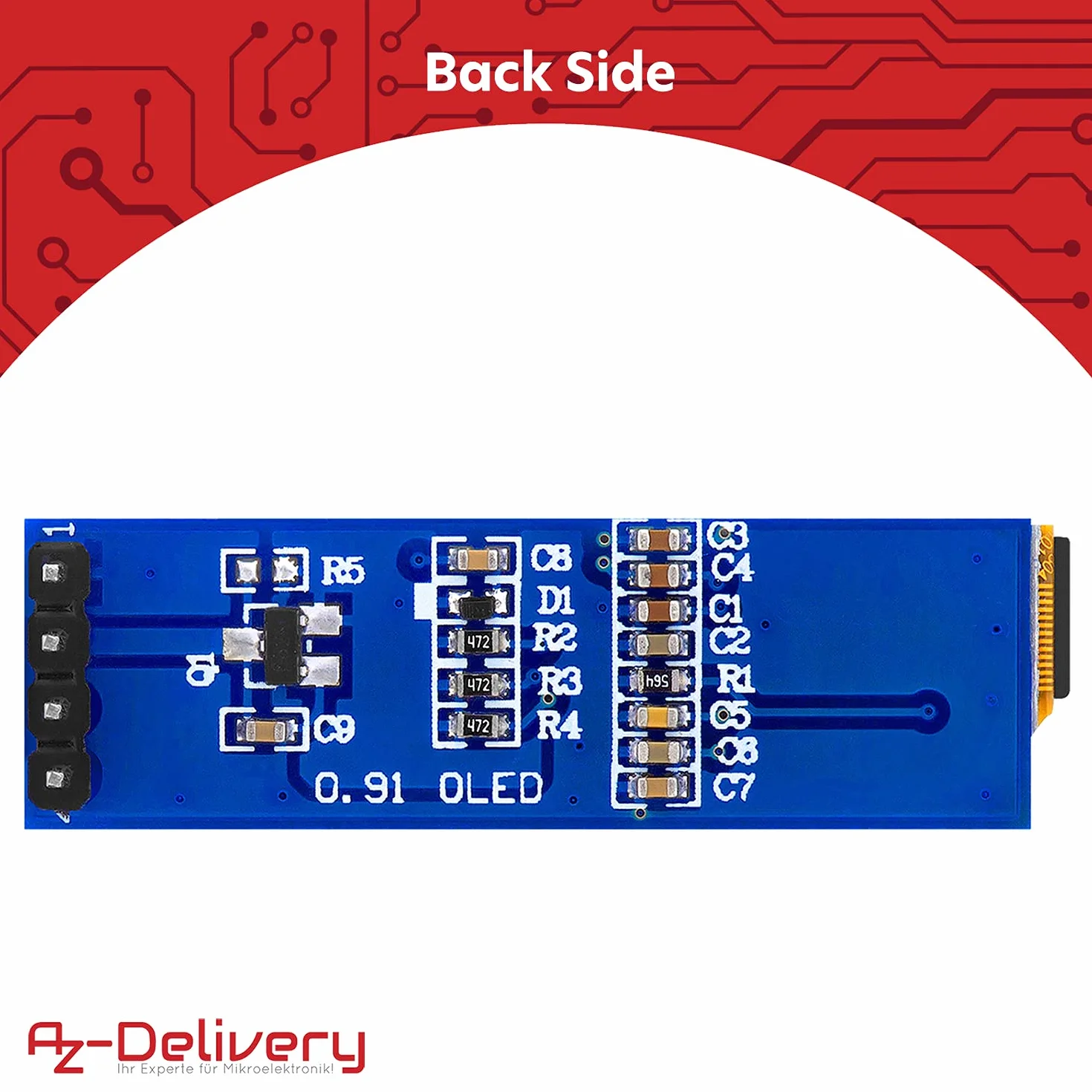 AZDelivery 0,91 cala OLED Display I2C 128 x 32 pikseli ssd1306 I2C moduł wyświetlacza ekranowego z białymi znakami kompatybilny z Arduino i Raspberry Pi w tym e-book!