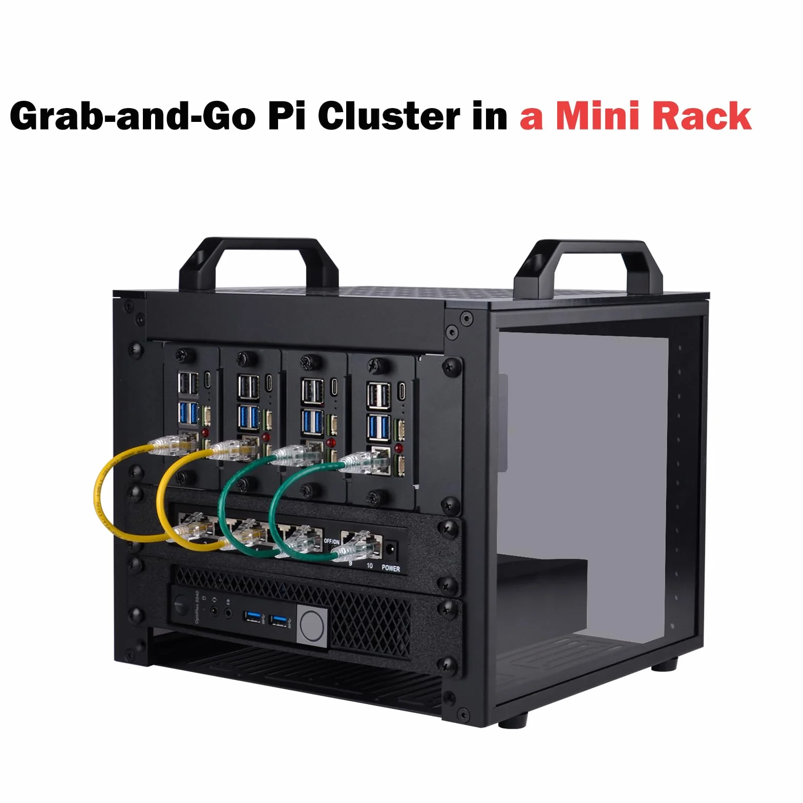 GeeekPi DeskPi RackMate T0 Plus, 25,4 cm (10 cali) 4U Mini Szafka Serwerowa dla Serwerów, Sieci, Urządzeń A/V, Głębokość 25,99 cm (10,23 cala) (Czarny)