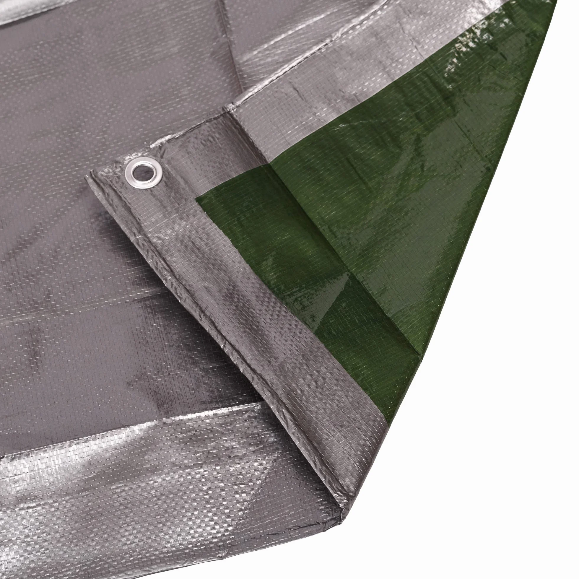 MIVOS Wodoodporna Plandeka Srebrna - PP PE - Ochrona Przed Pleśnią Do Samochodów, Mebli Ogrodowych Z Drewna - Z Aluminiowymi Szlufkami, 2 x 3