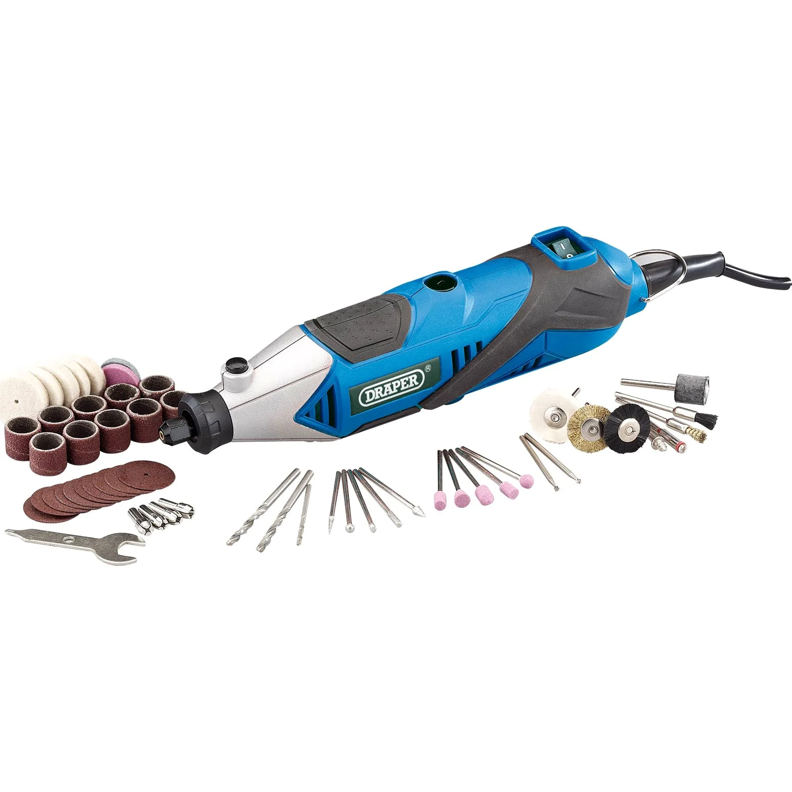 Draper 53106 narzędzie wielofunkcyjne z 56-częściowym zestawem akcesoriów, 135 W, 230 V, 56 sztuk
