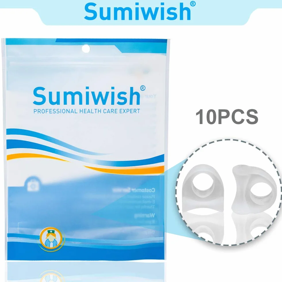 Sumiwish Korektor haluksuów, separator palców, żelowe separatory palców, korekcja palców z pętelką, prostownica do palców, idealna do łagodzenia bólu haluksów (5 par/10 szt.)