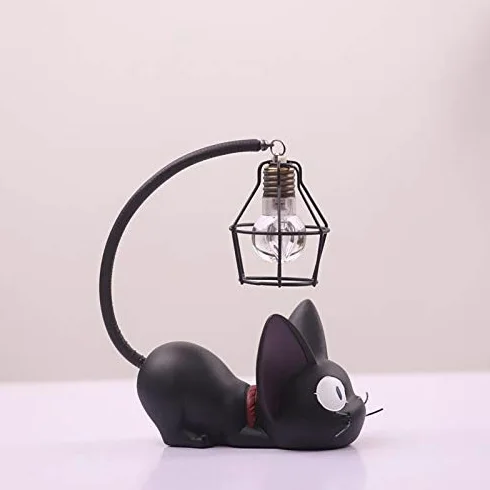 Lampa stołowa kot kreskówkowy lampka nocna żywica kot zwierzę LED lampka nocna dziecięca lampa stołowa do pokoju dziecięcego Decro Home Led lampa biurkowa oświetlenie