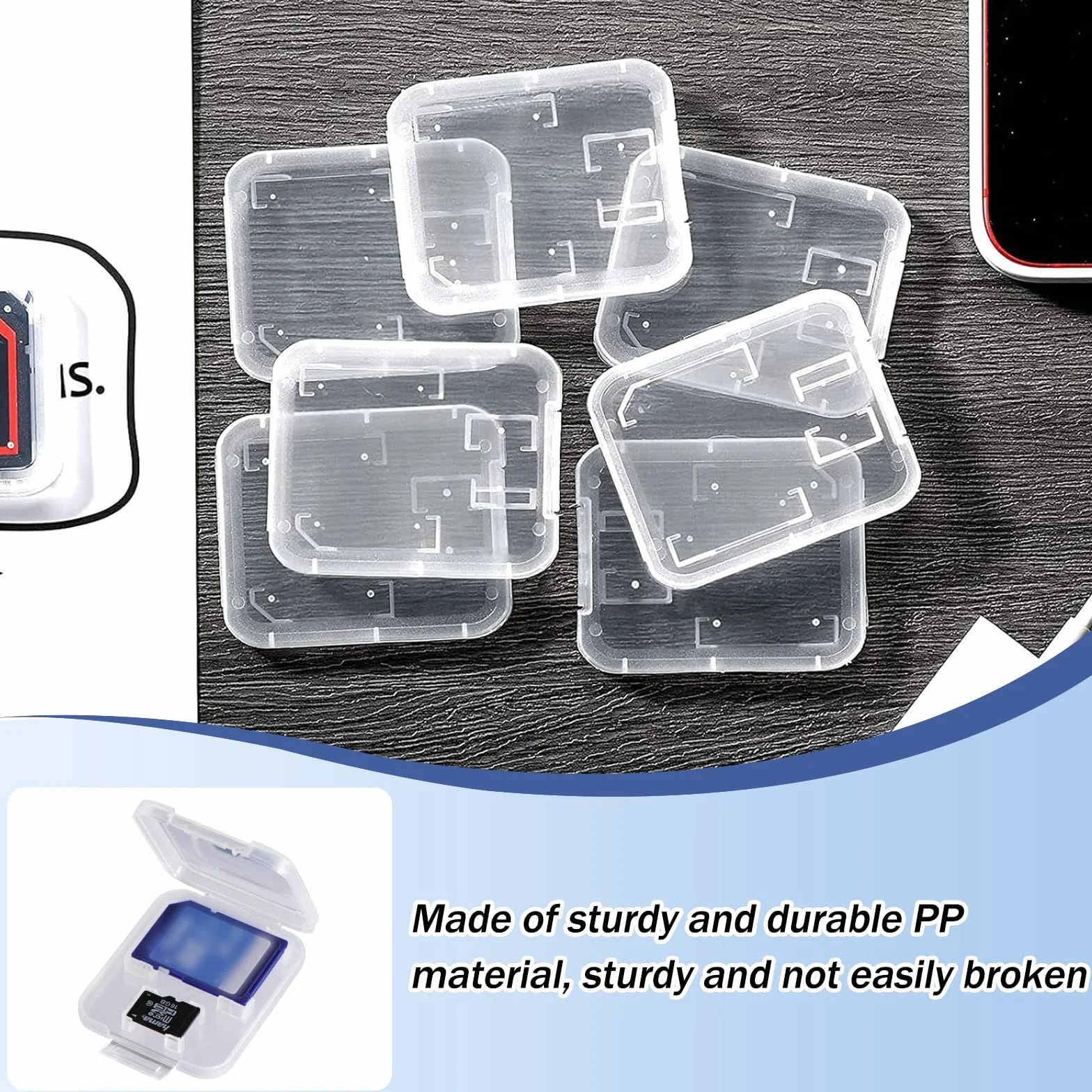 Zestaw 10 pudełek do przechowywania kart pamięci SD MMC Micro SD TF przezroczyste plastikowe etui