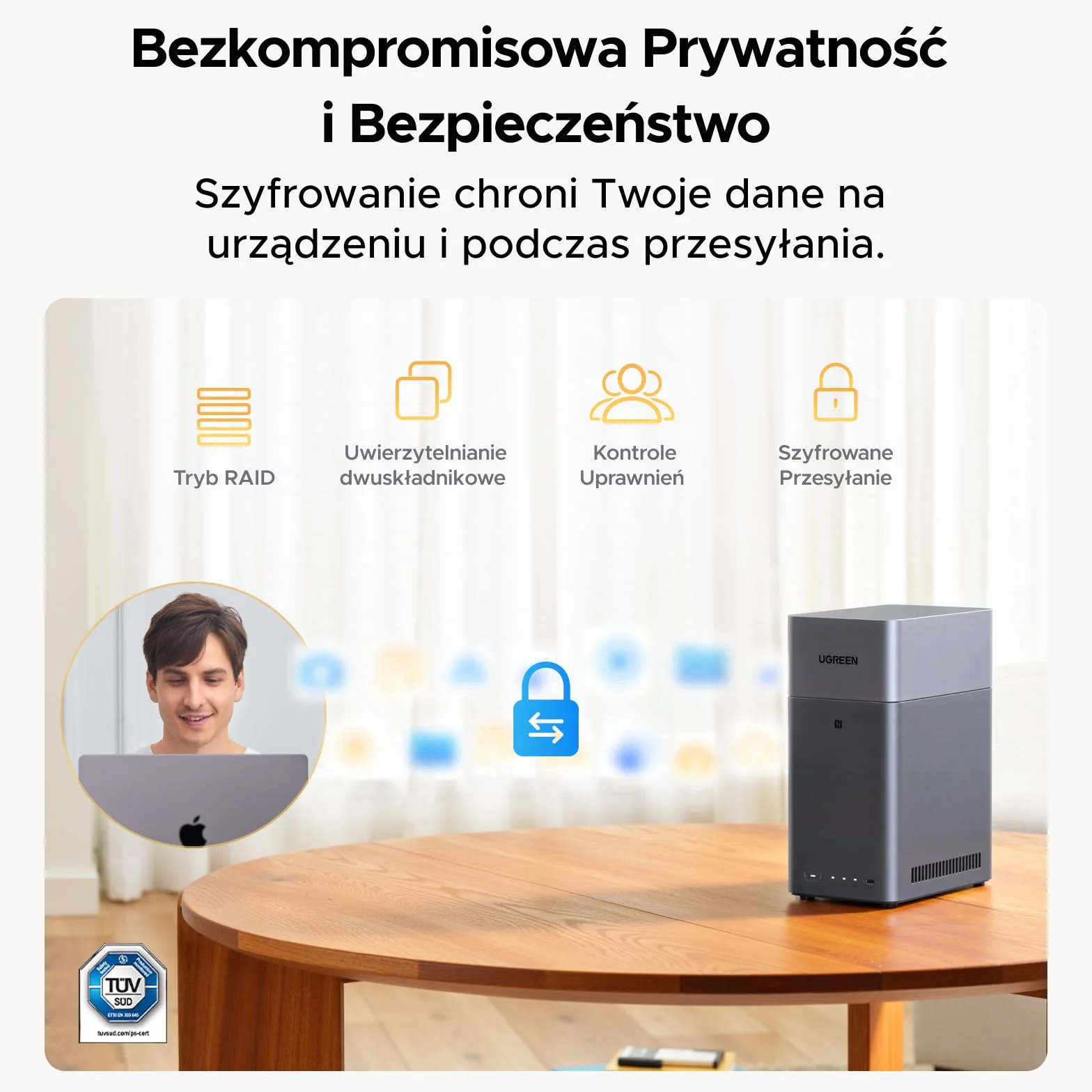 UGREEN NASync DH2300 2-bajowy NAS 4GB RAM LAN 1GbE AI Album