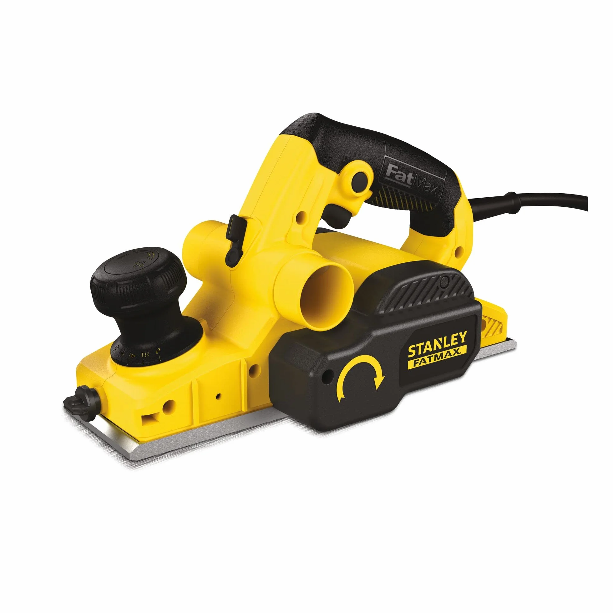 Stanley FATMAX Przewodowa struga elektryczna 750 W Prędkość obrotowa 16500 obr/mn Wyrzut pyłu różne rozmiary rowków Gumowa powłoka lekka FME630K-QS