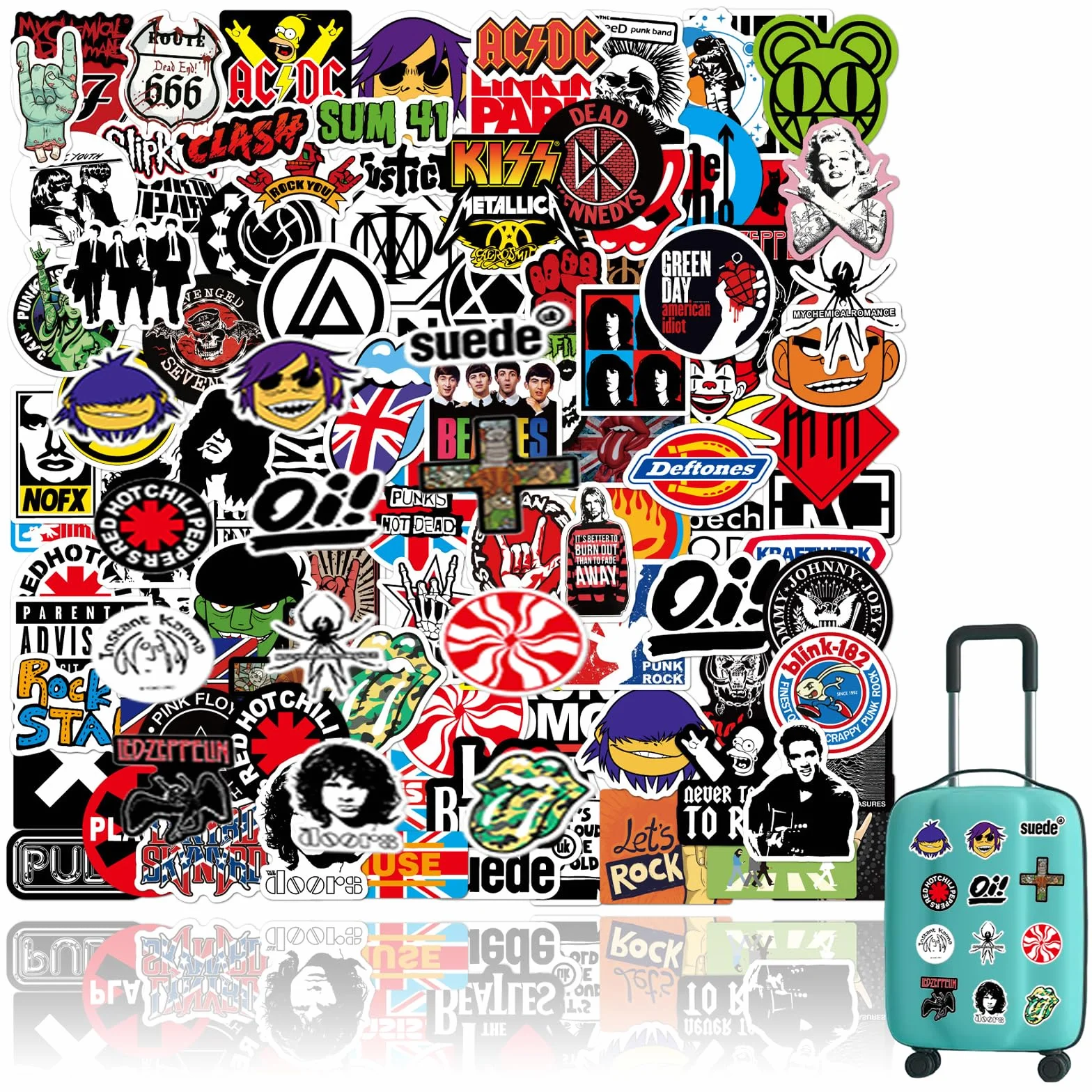 Zestaw 102 wodoodpornych samoprzylepnych naklejek winylowych, naklejki w stylu graffiti, bomba, na deskorolkę, laptopa, walizkę, kask motocyklowy