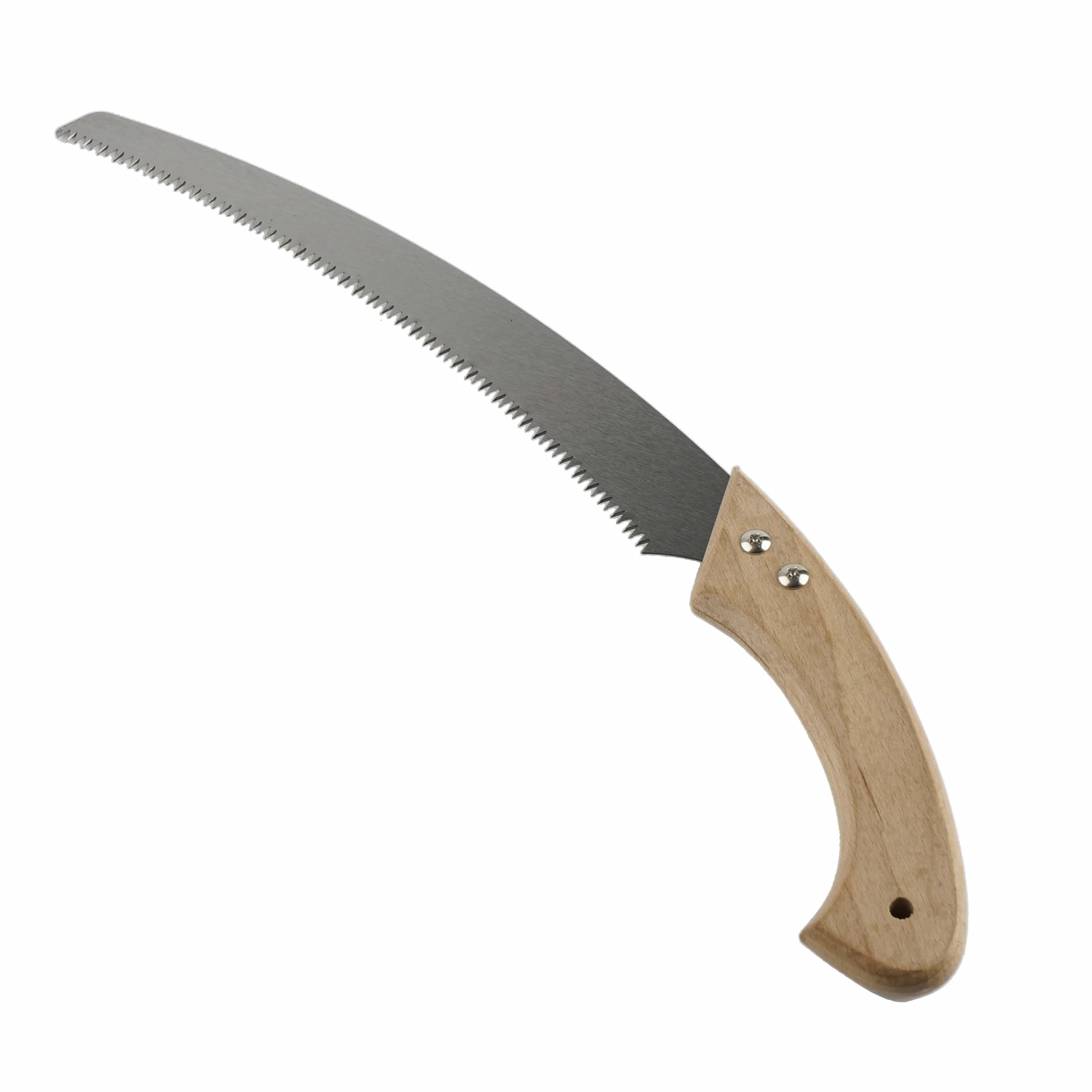 Piła Ręczna Ogrodowa do Gałęzi i Drewna 30 cm, Brzeszczot ze Stali Sprężynowej i Resorowej do Cięcia Suchych Gałęzi w Poprzek Włókien, Drewniany Uchwyt